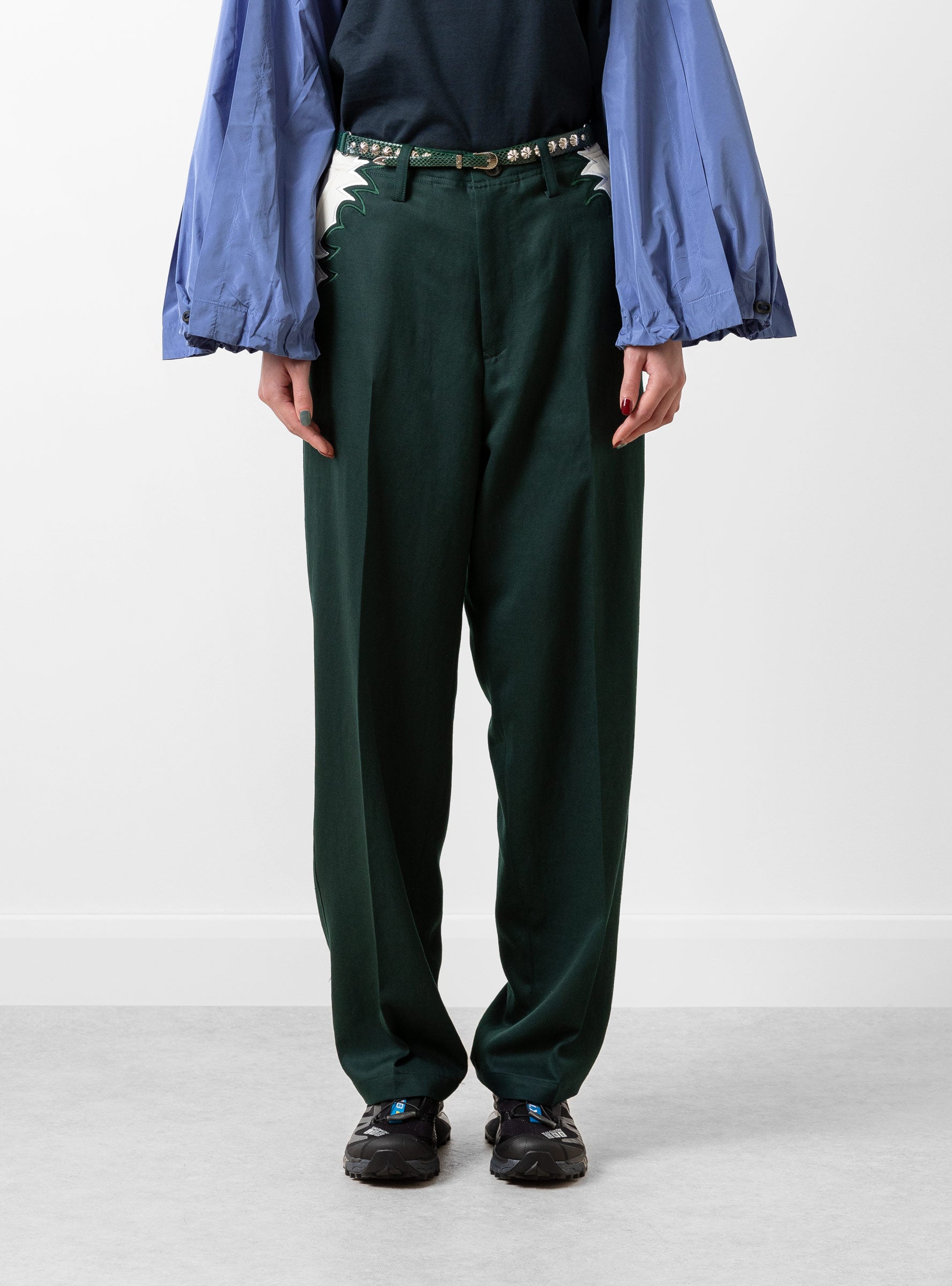  TOGA PULLA Embroidery Western Trousers Green