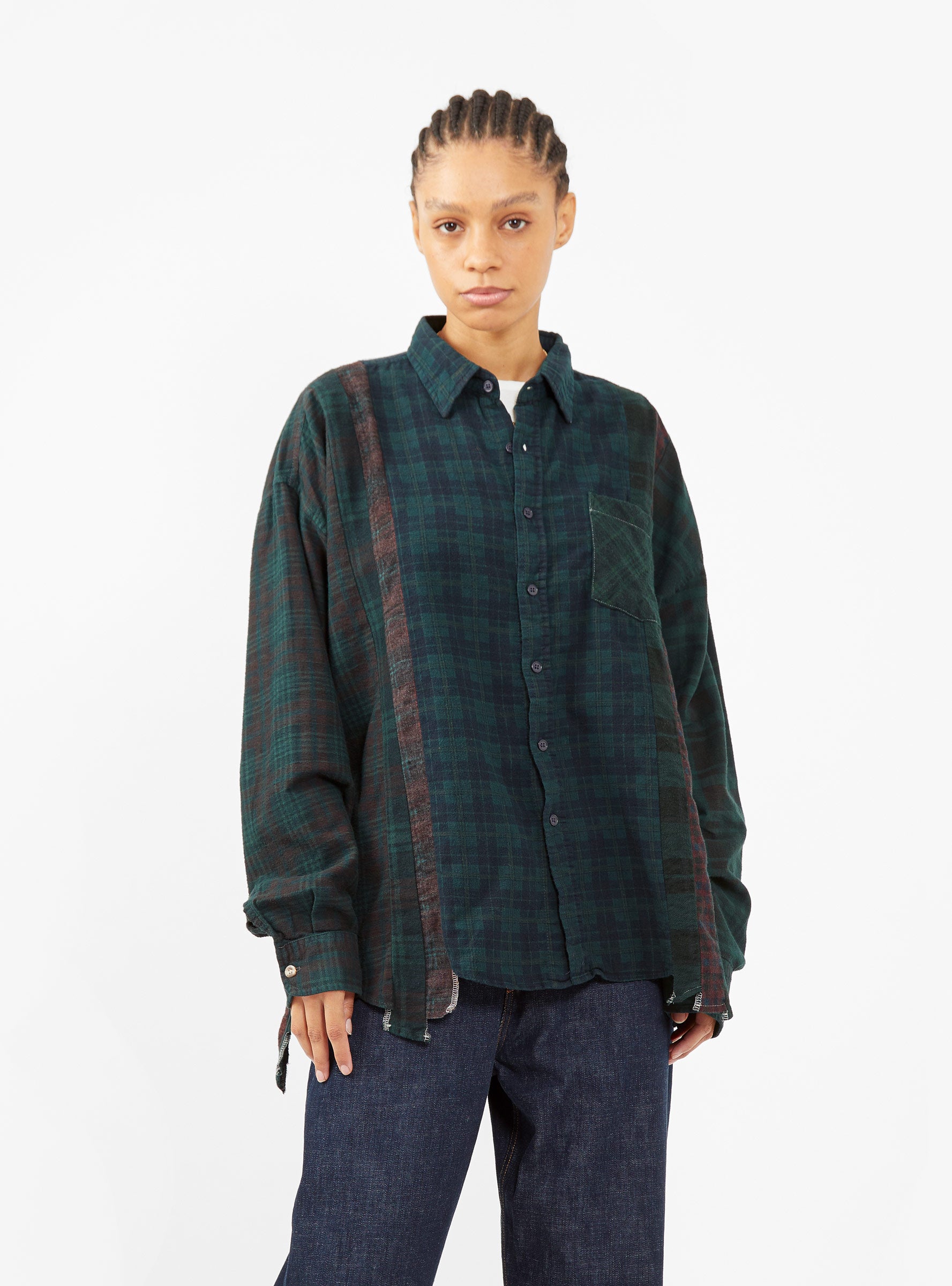  Needles 7 Cuts Wide Over Dye Shirt Green