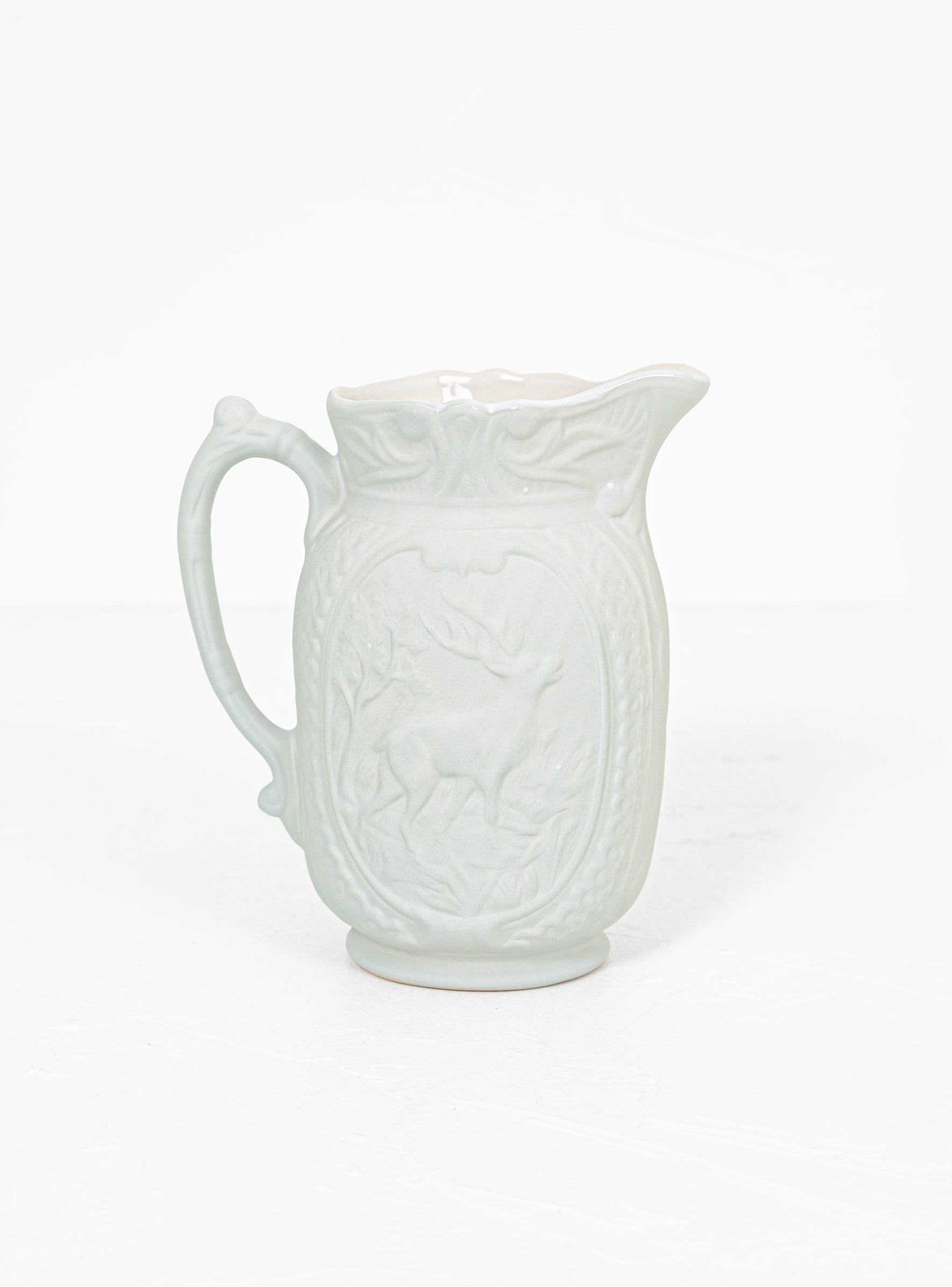  Manufacture de Digoin Deer Pitcher White