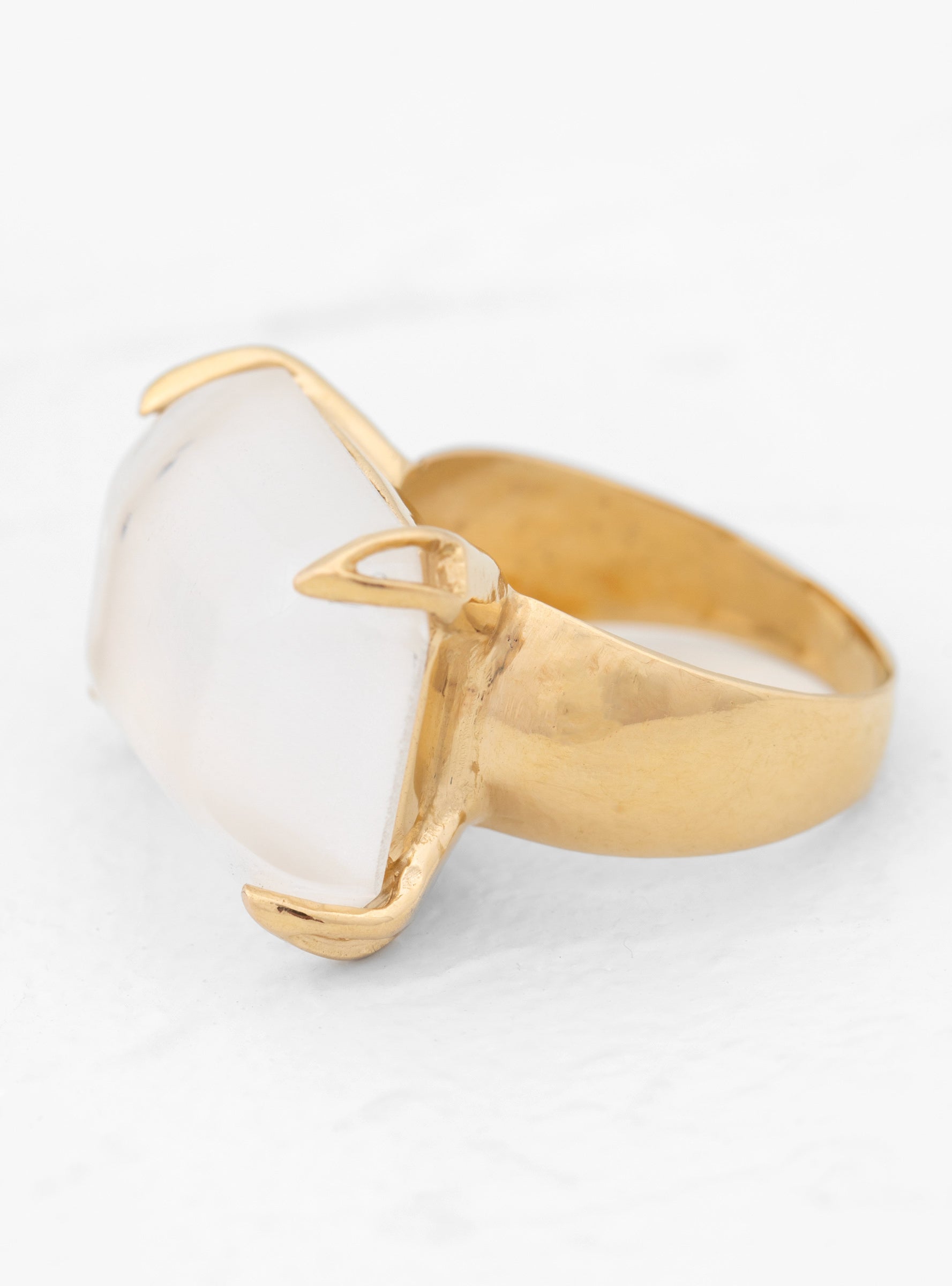  BEATRIZ PALACIOS Wide Quartz Ring Gold - 52