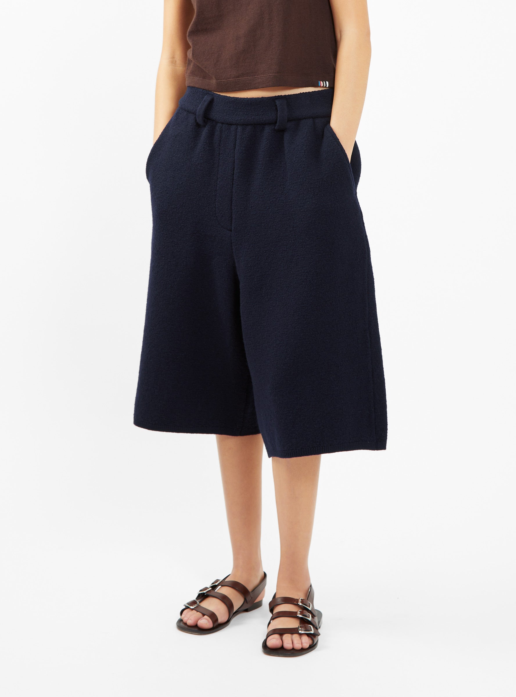  Christian Wijnants Kliza Wool Shorts Dark Navy