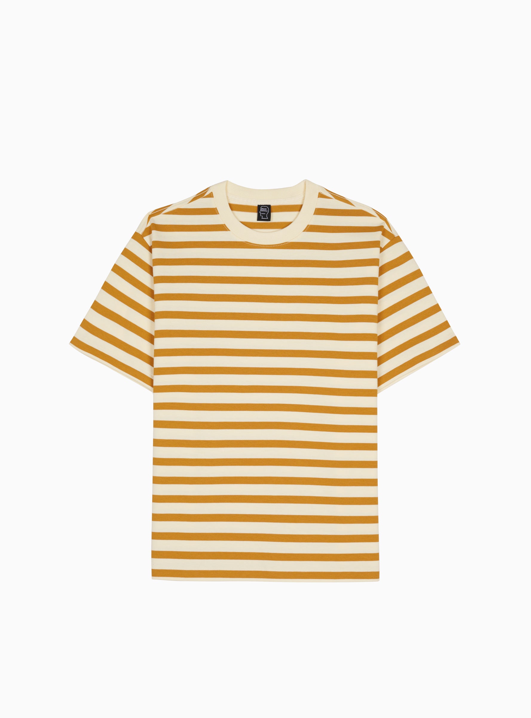 Brain Dead Brain Dead Organic T-shirt Gold & Ecru Stripe - Size: XL