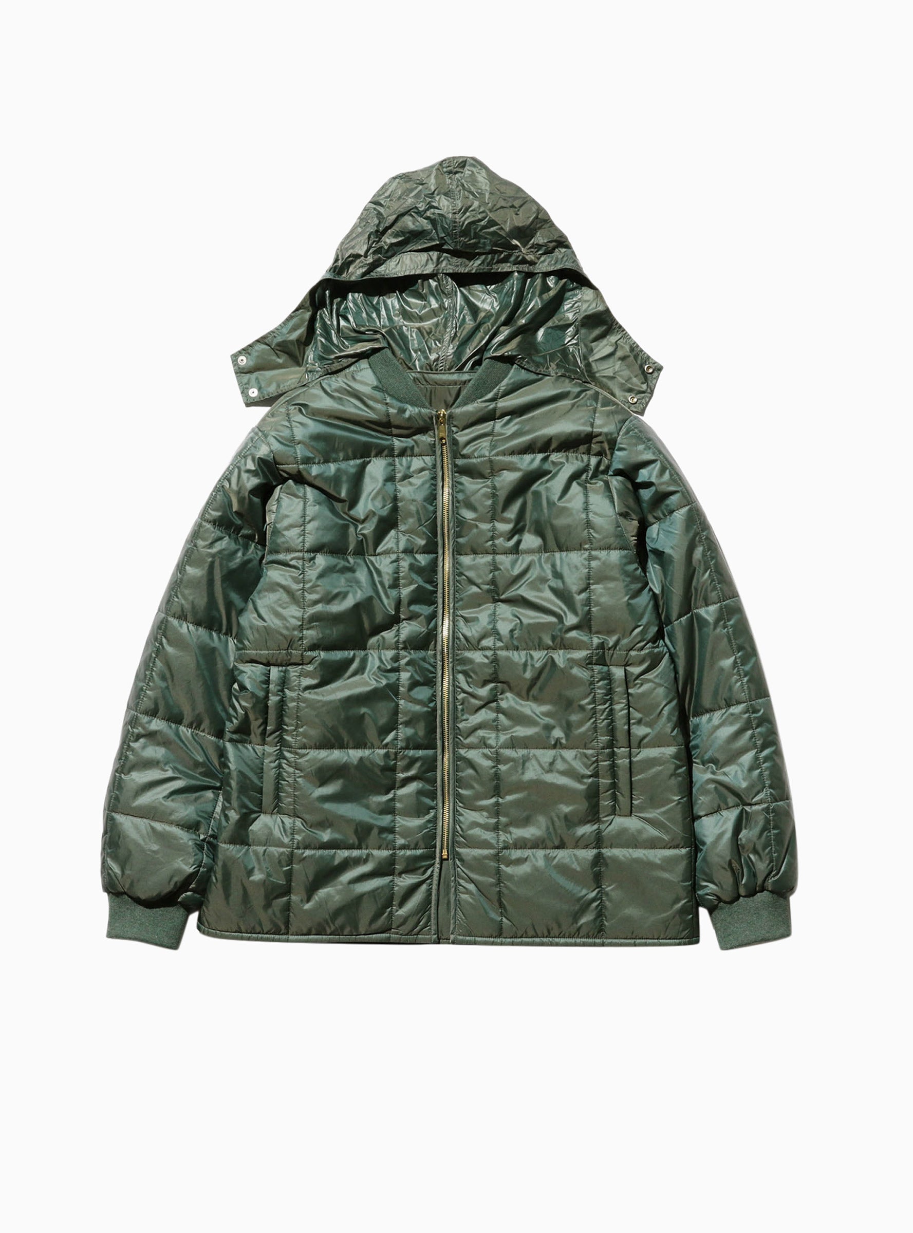  Beams Plus Reversible Ripstop Puffer Jacket Green