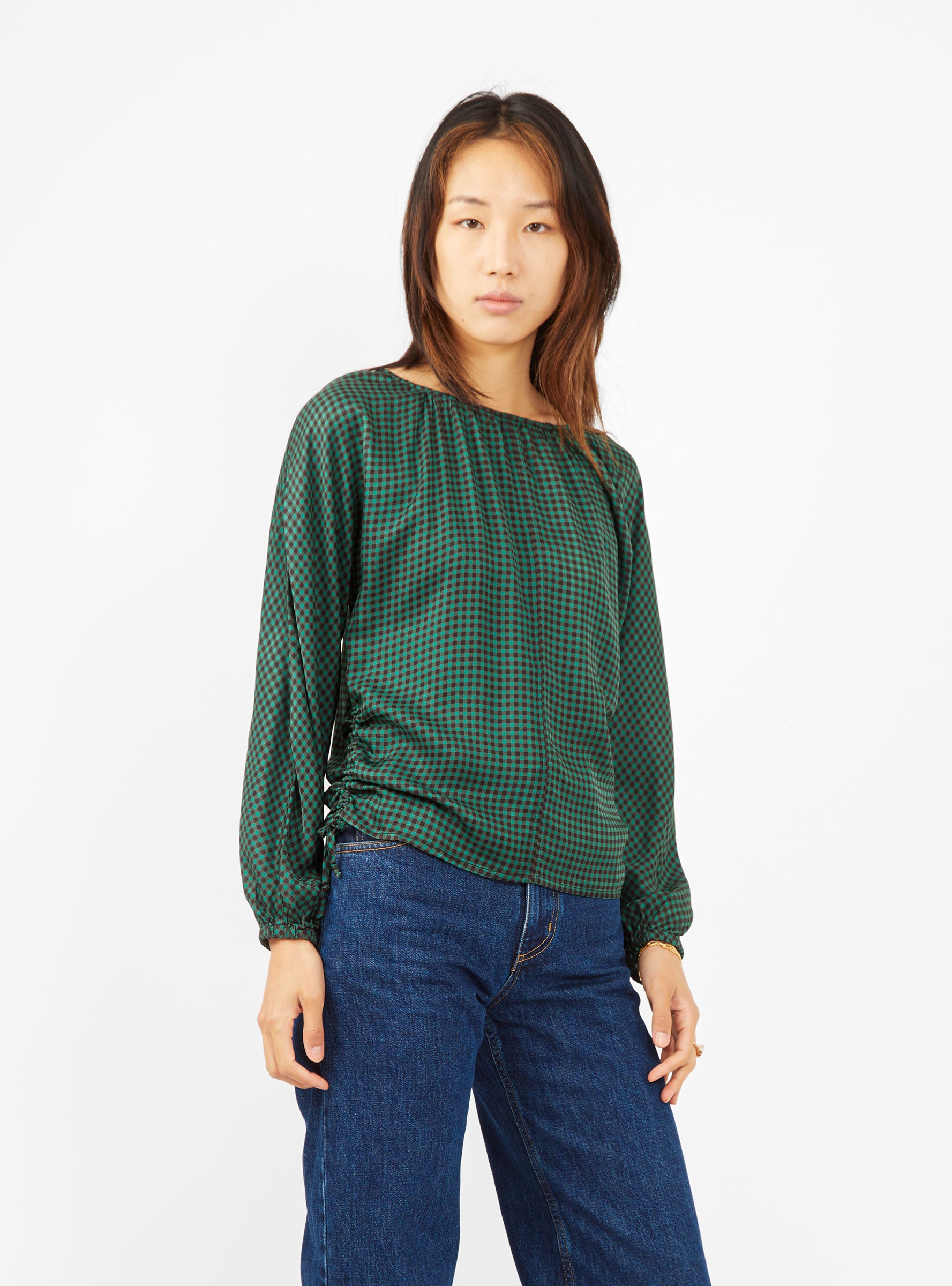  Bellerose Aida Top Green Check