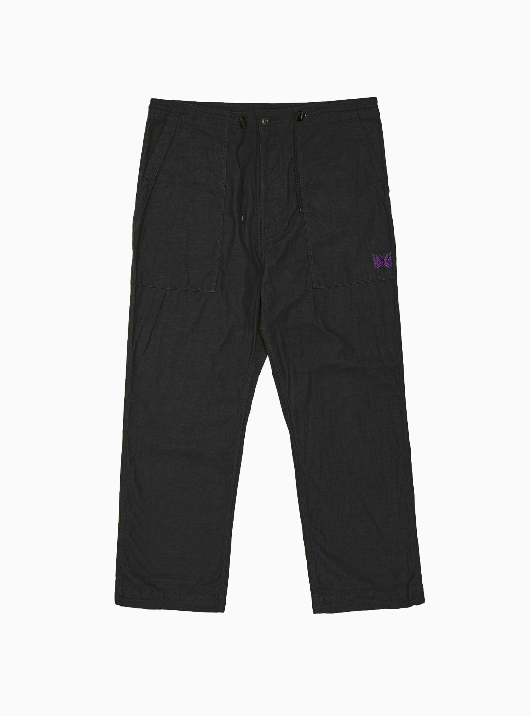  Needles String Fatigue Trousers Black