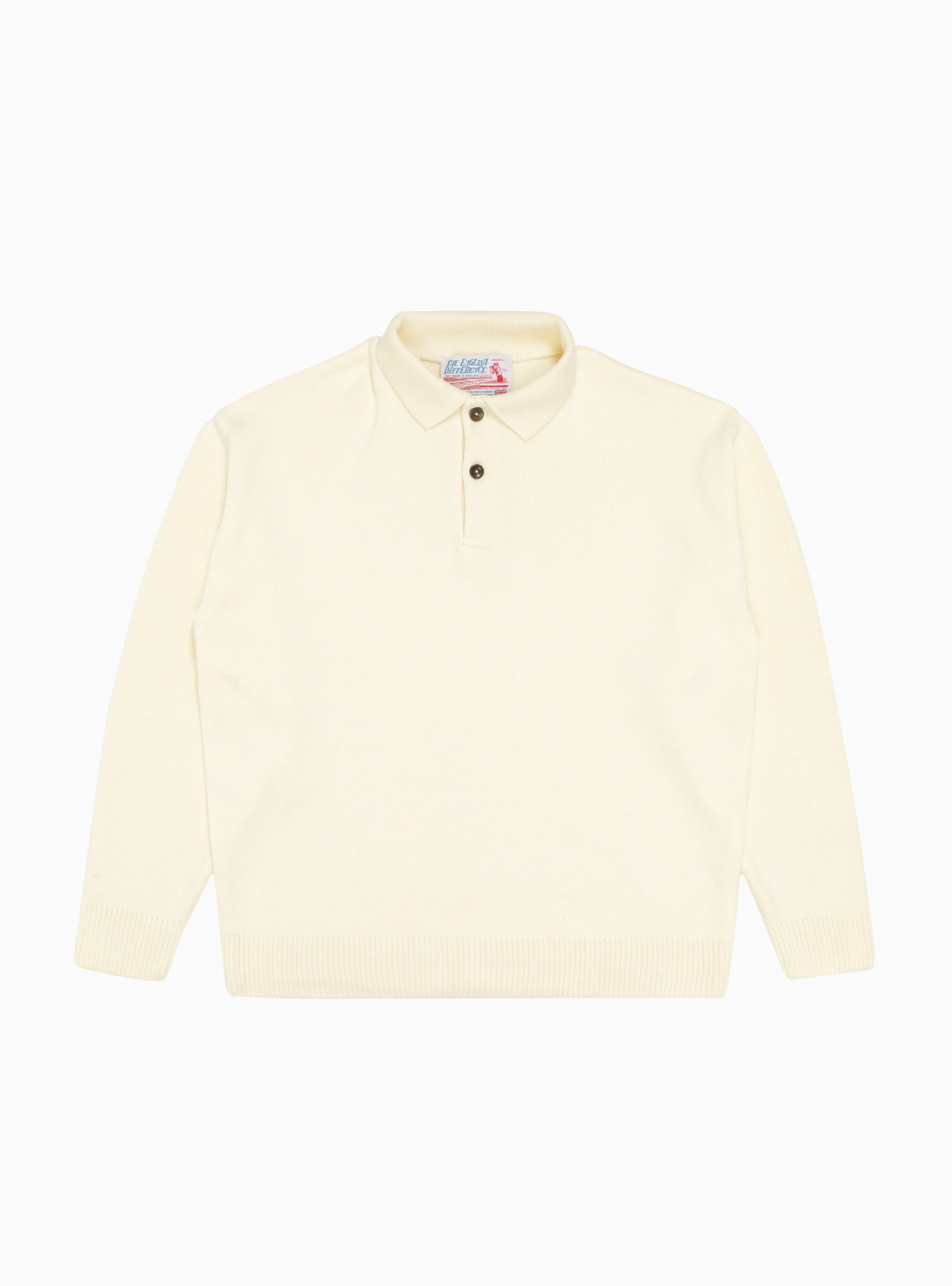  The English Difference Polo Sweater Cream - Size: Large