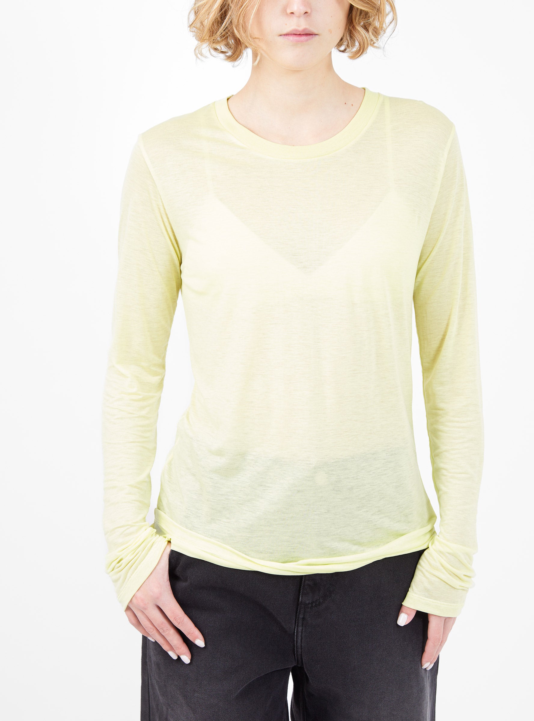  Baserange Long Sleeve T-shirt Lime - Size: Medium