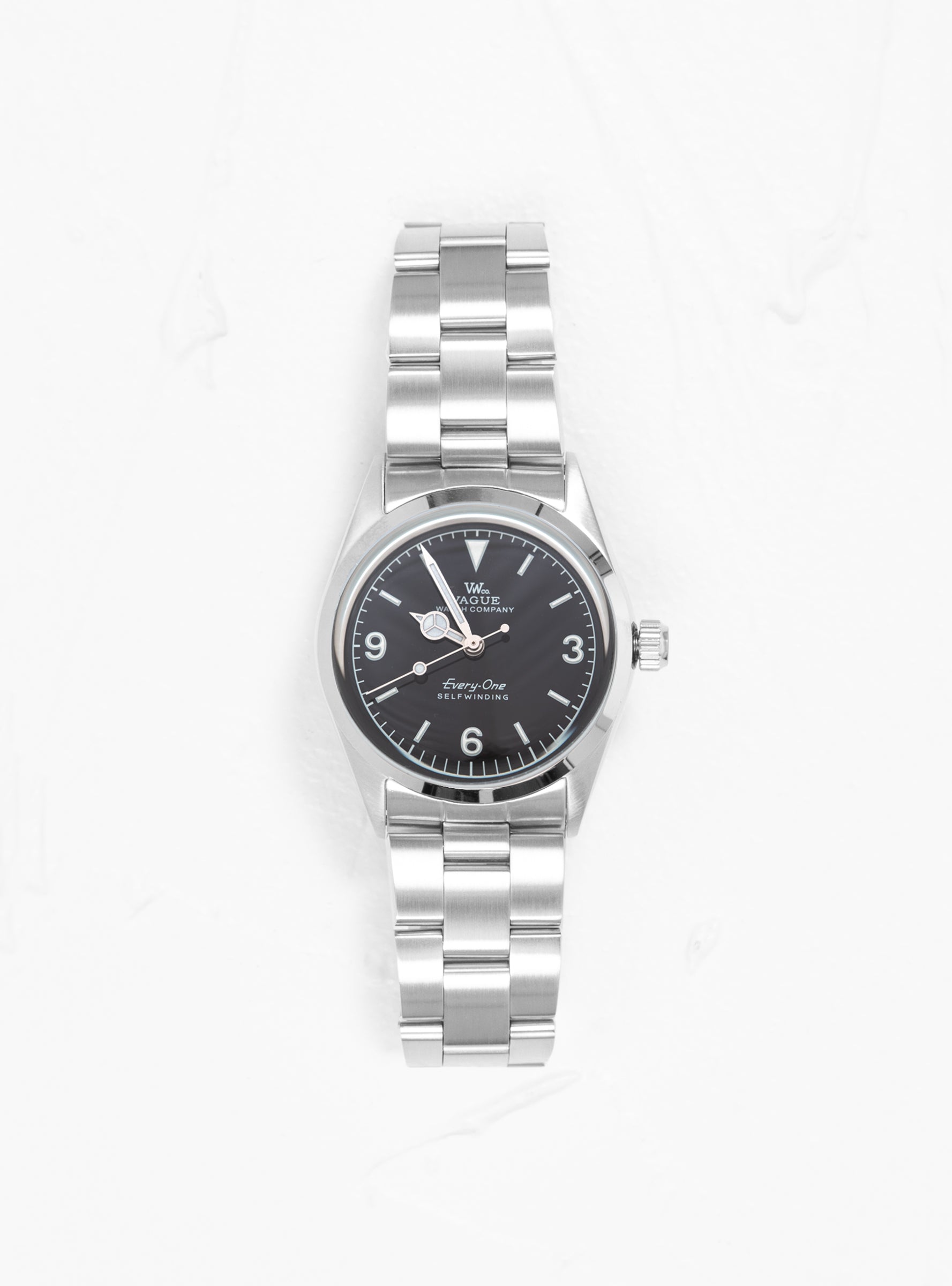  Vague Watch Co. Every-One Steel 34 Watch Black & Silver