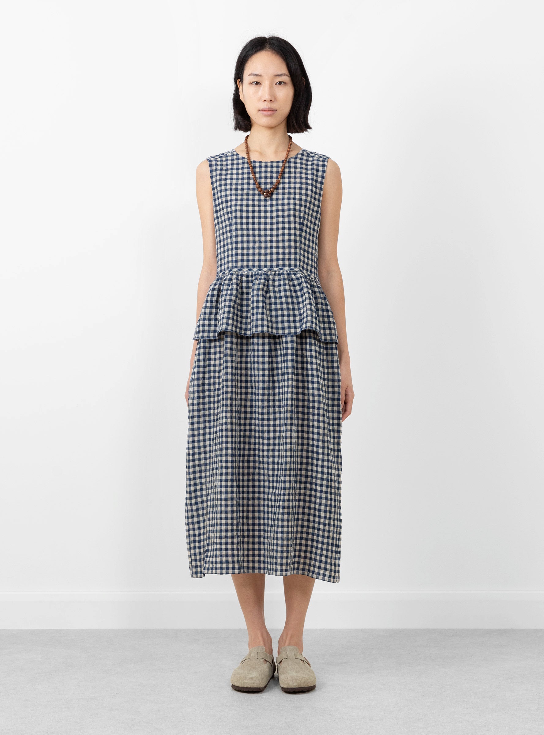  Sideline Tear Dress Navy Check - Size: Medium