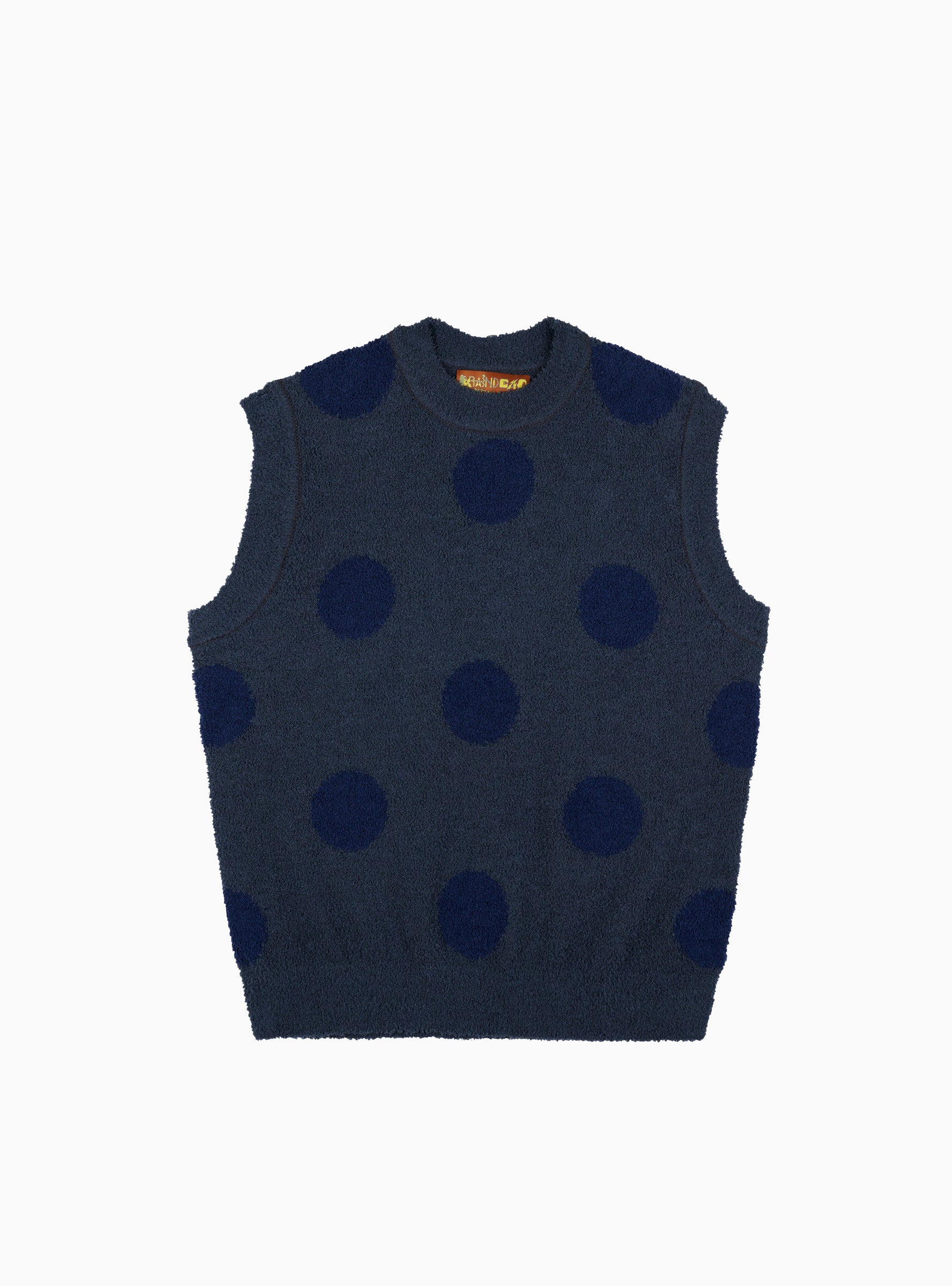  Brain Dead Teddy Fur Dot Sweater Vest Navy