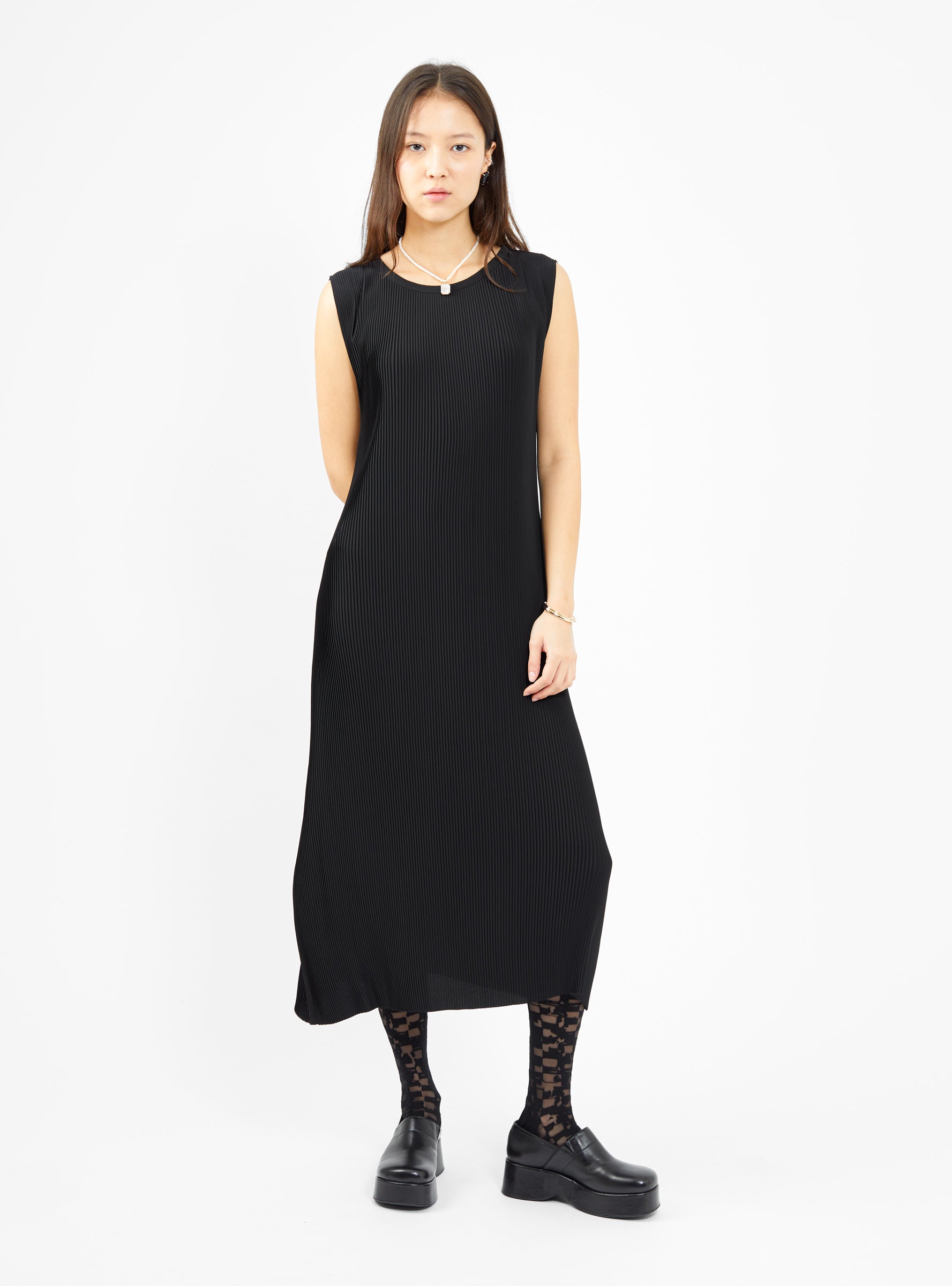  Henrik Vibskov Pull Plisse Dress Black - Size: Medium