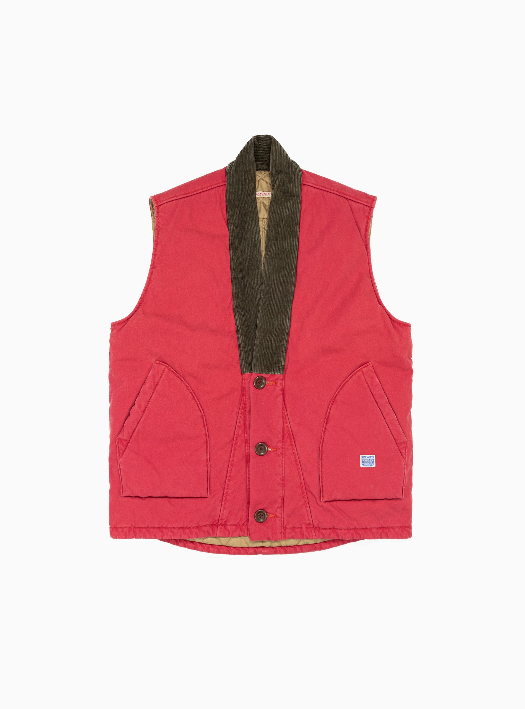  Kapital Dotera Canvas Vest Pink & Red