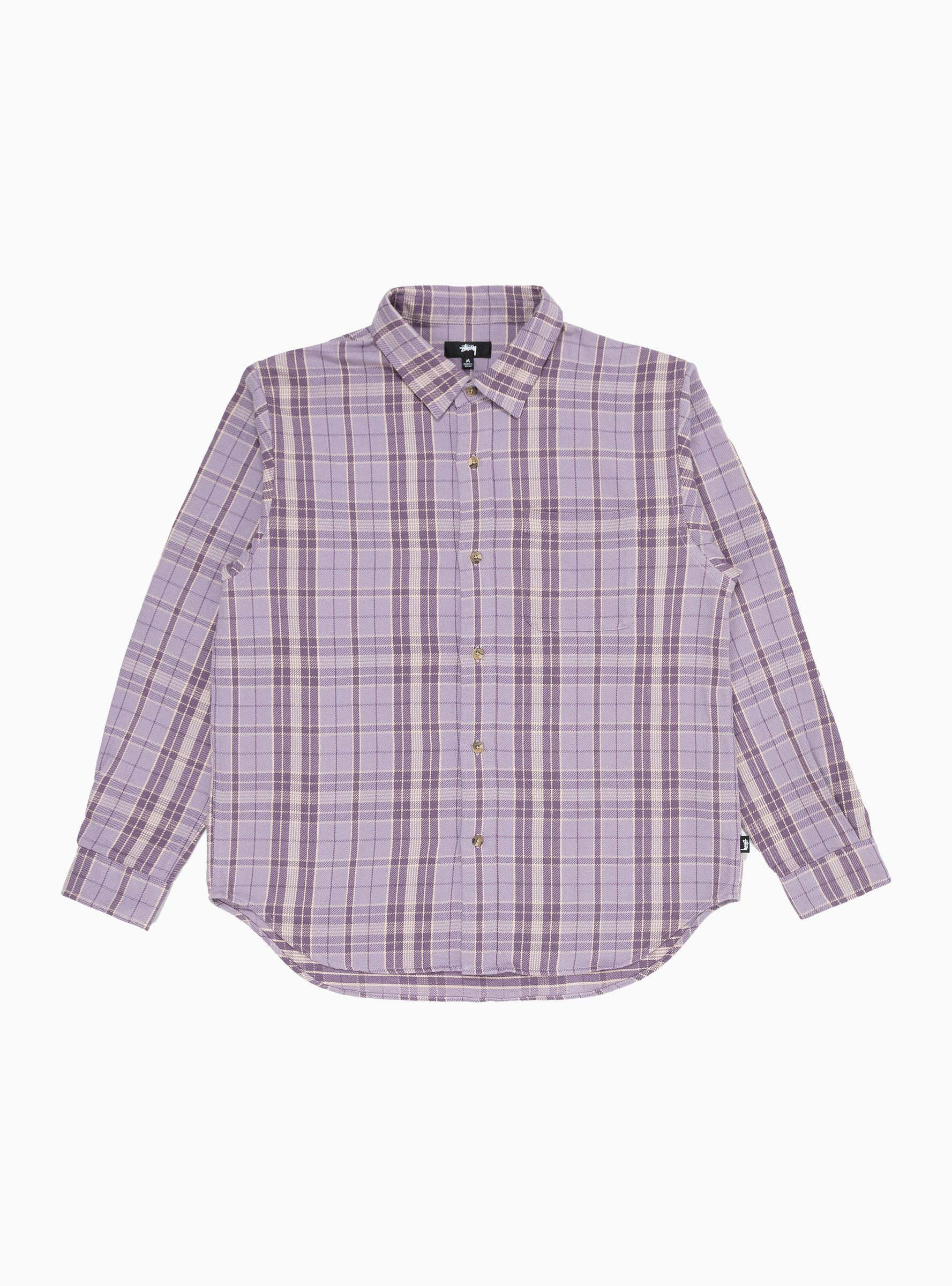  Stüssy Stones Plaid Shirt Lavender