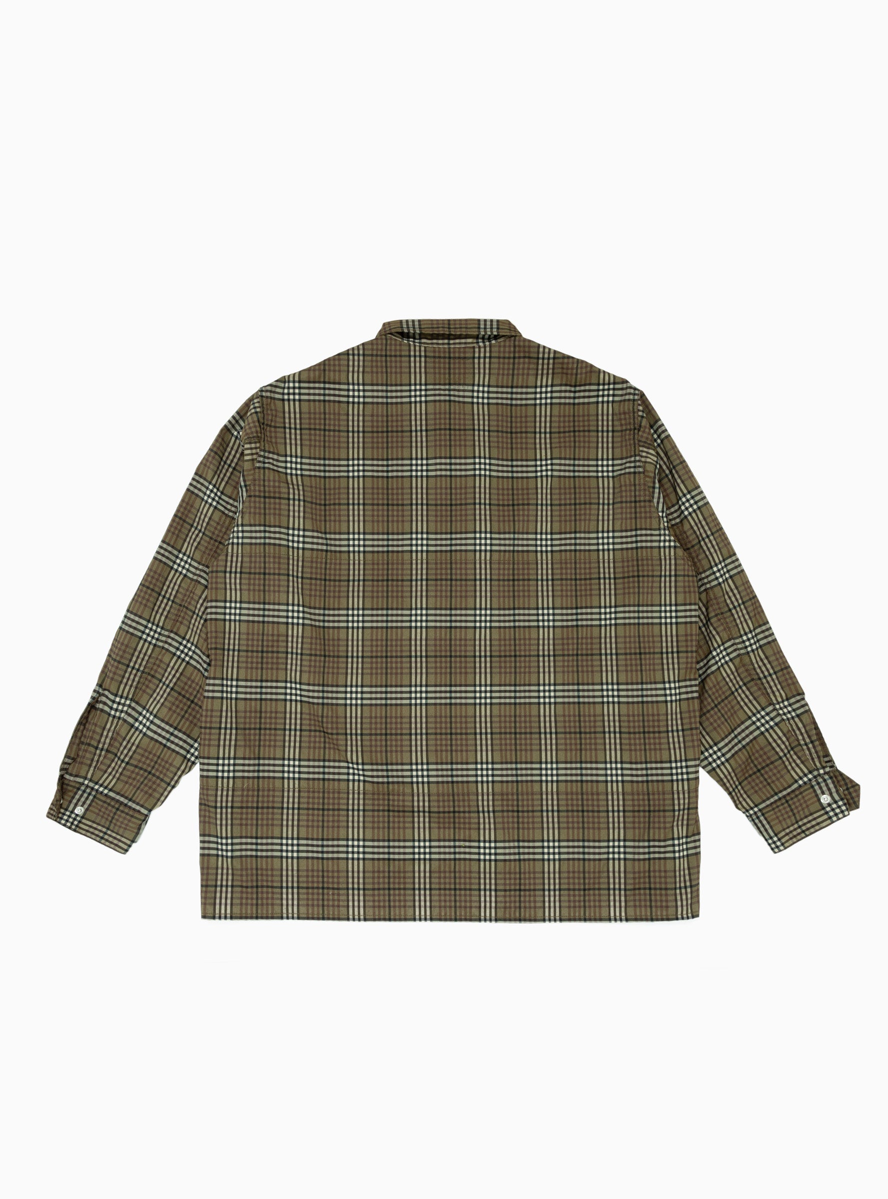  Beams Plus Adventure Shirt III Olive Check - Size: Large