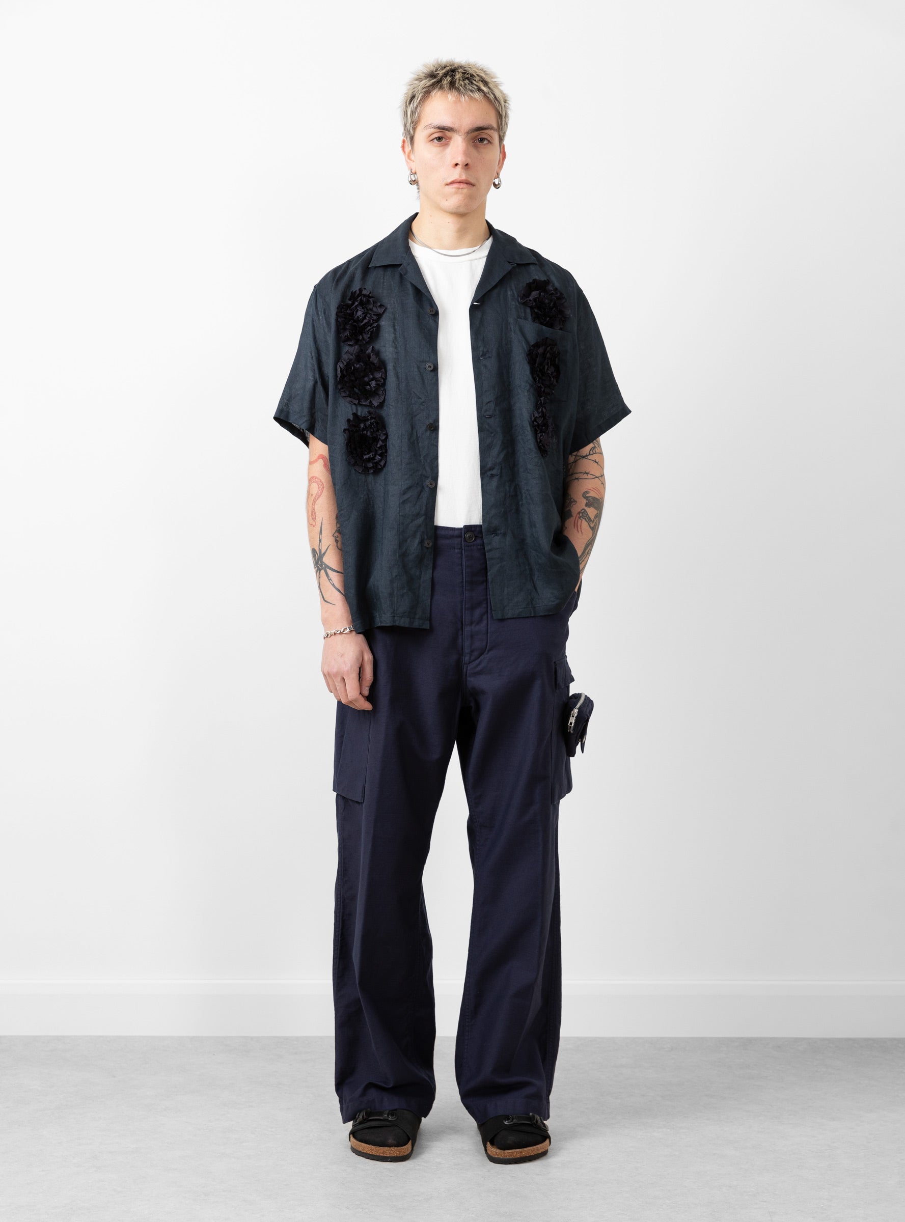  TOGA VIRILIS Cotton Cargo Trousers Navy - Size: XL