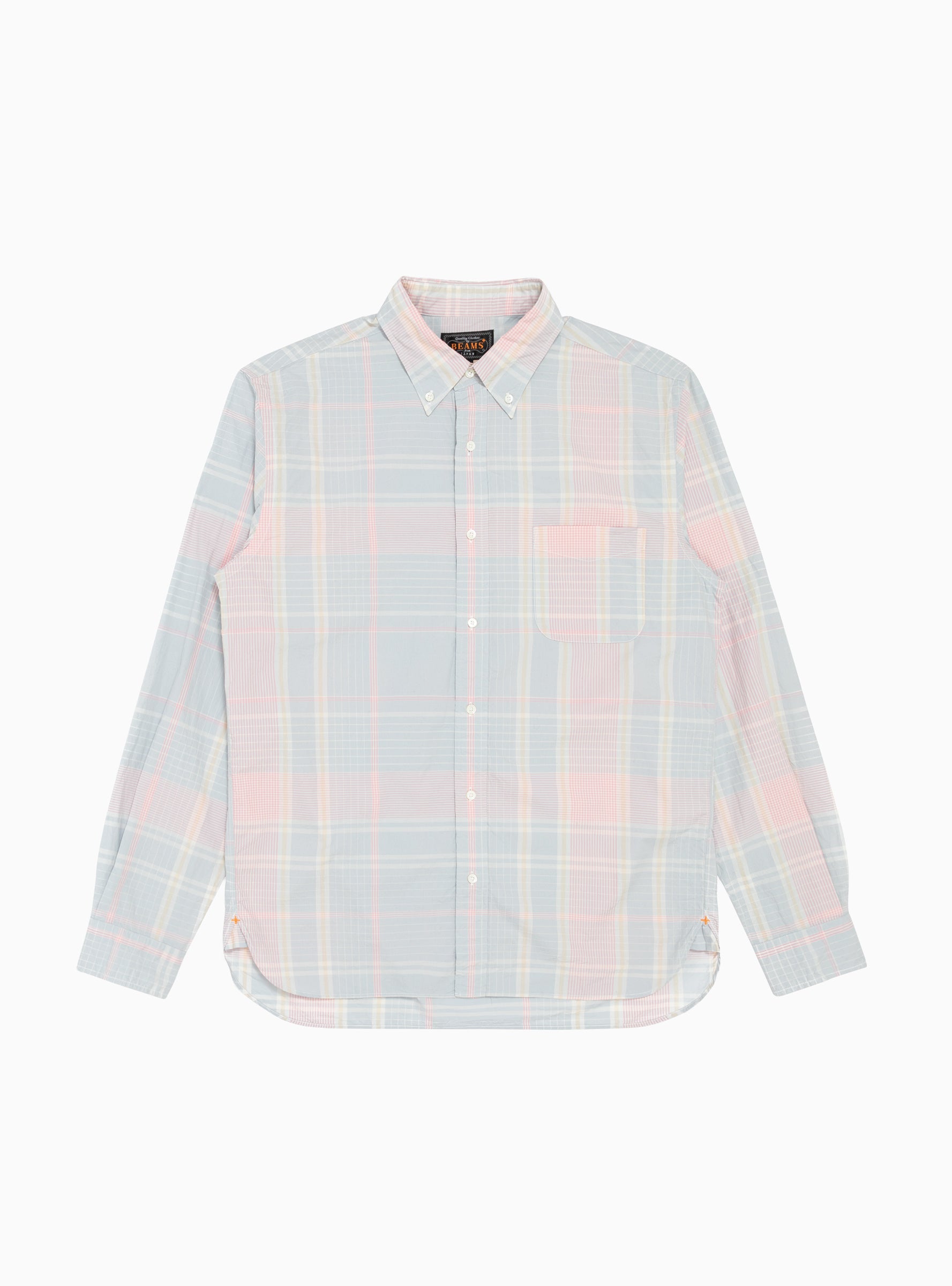  Beams Plus B. D. Big Fade Check Shirt Pale Blue & Pink