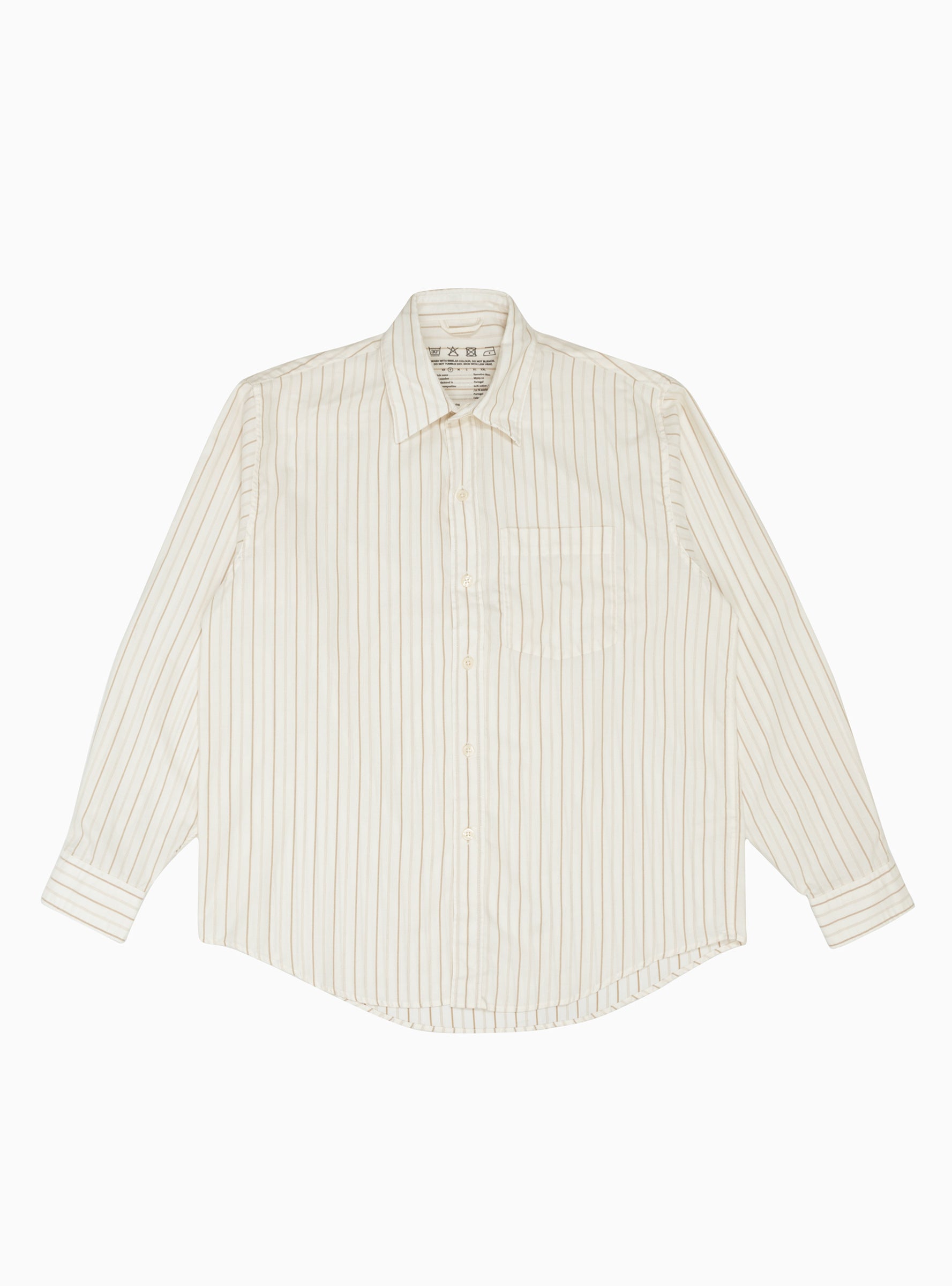  mfpen Executive Silk Shirt Beige Stripe