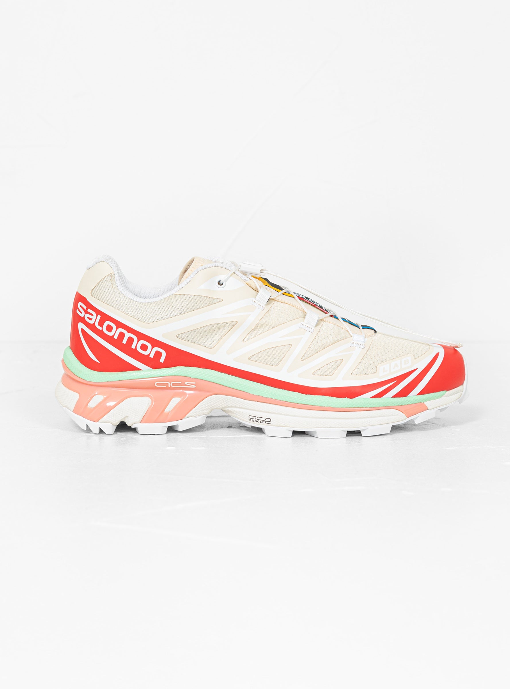  Salomon XT-6 Sneakers Shortbread, Poppy Red & Green Ash