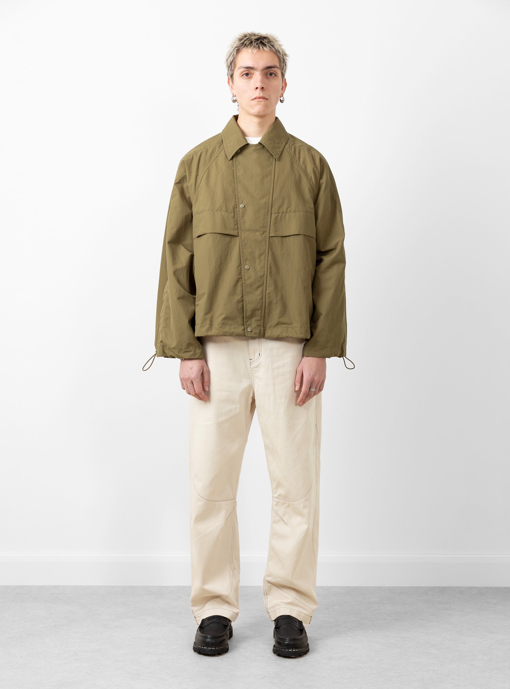  TOGA VIRILIS Nylon Taffeta Jacket Khaki - Size: XL