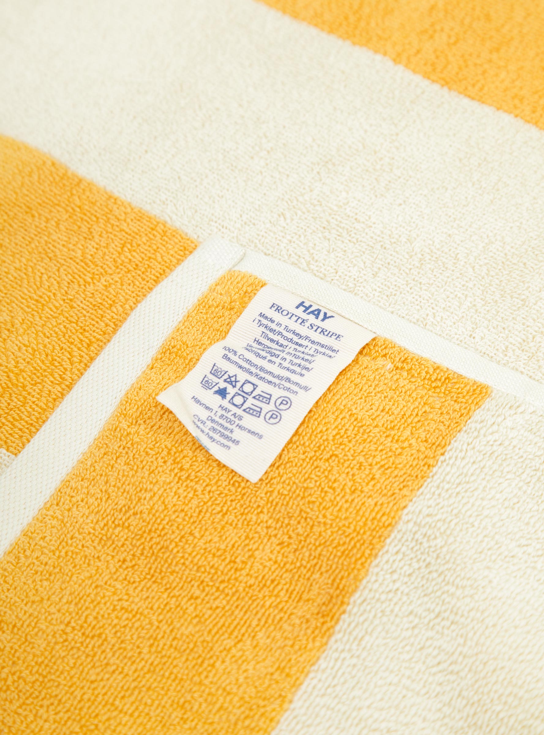  Hay Frotte Stripe Bath Towel Warm Yellow