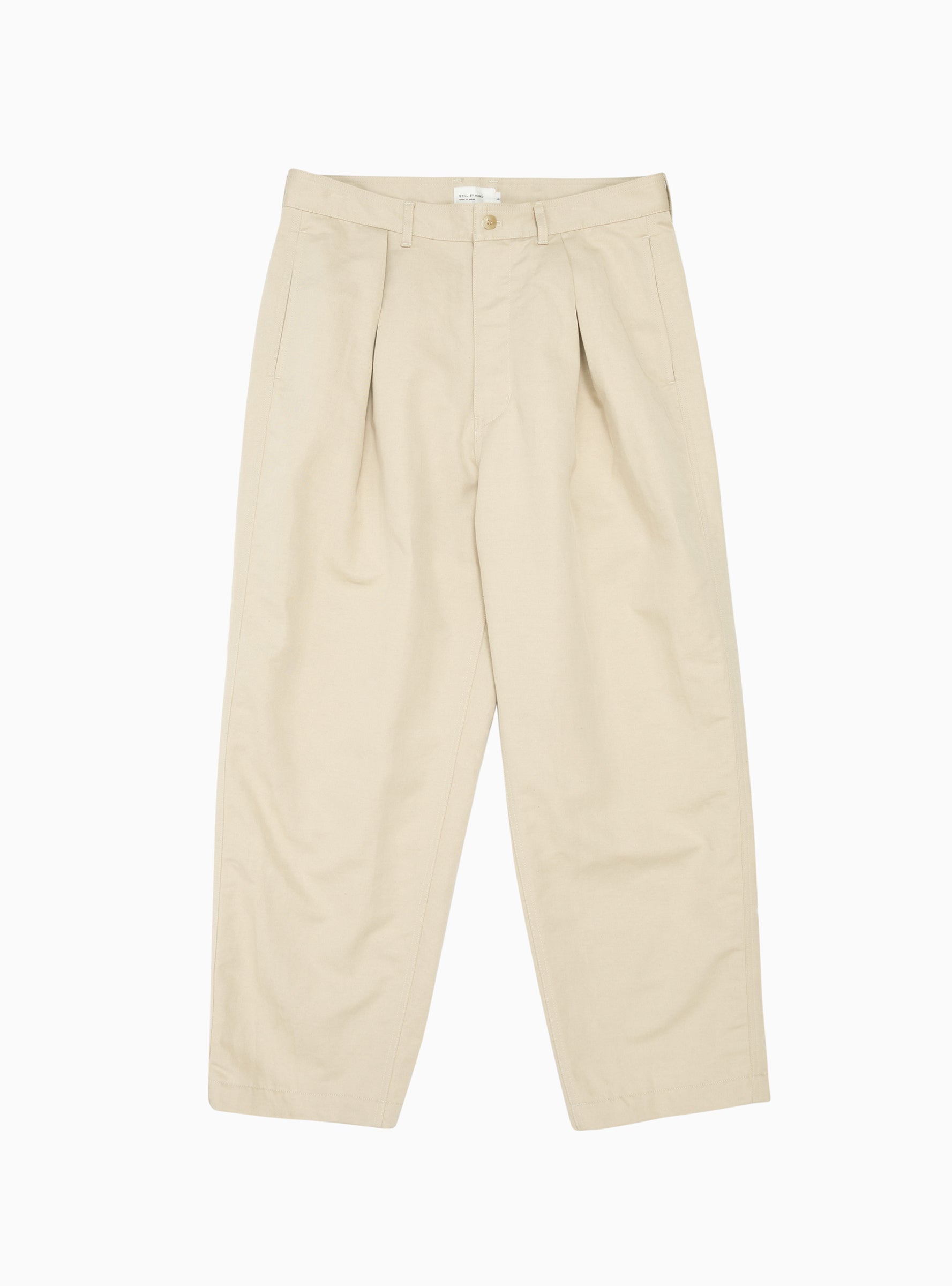  Still By Hand Inverted Box Pleat Trousers Light Beige