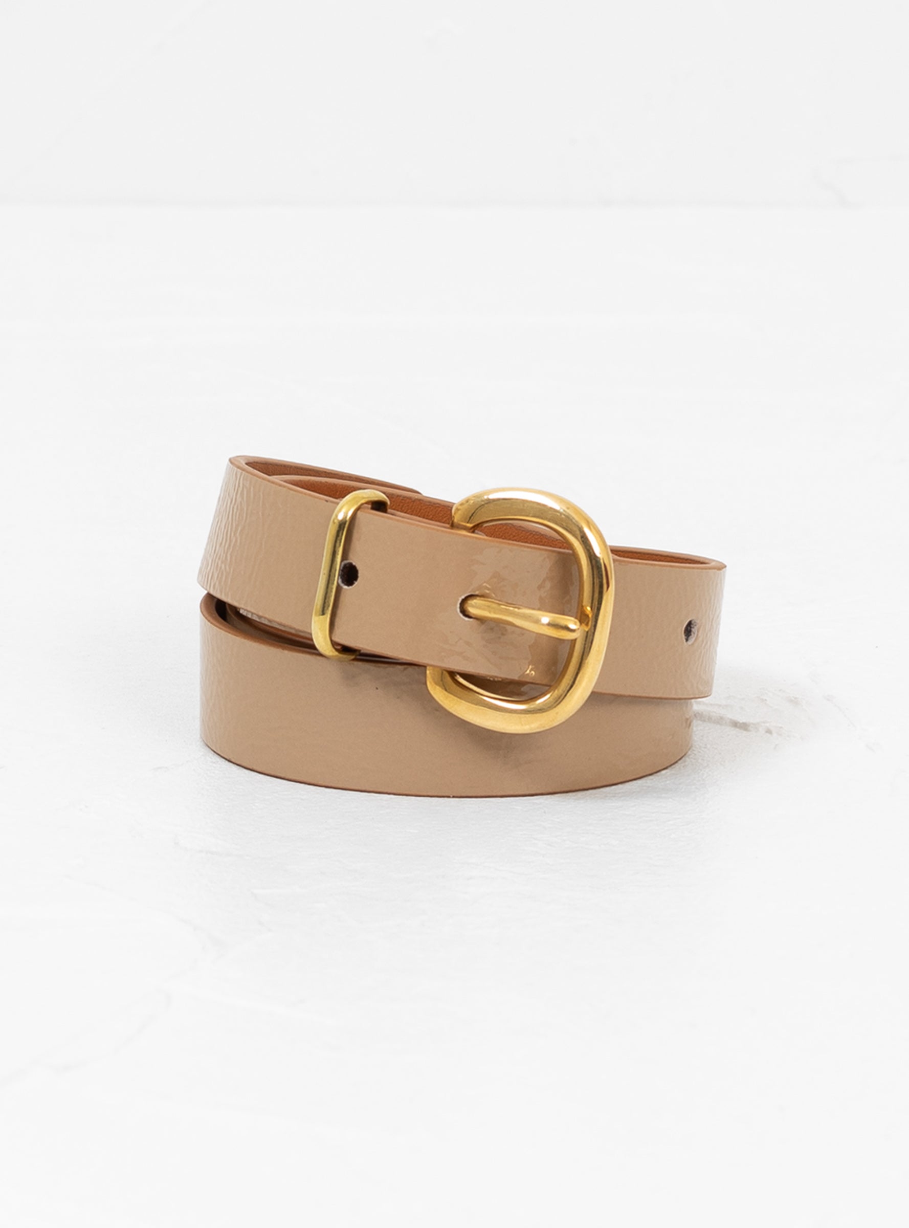  Rachel Comey Thin Estate Crinkle Patent Belt Tan - Medium