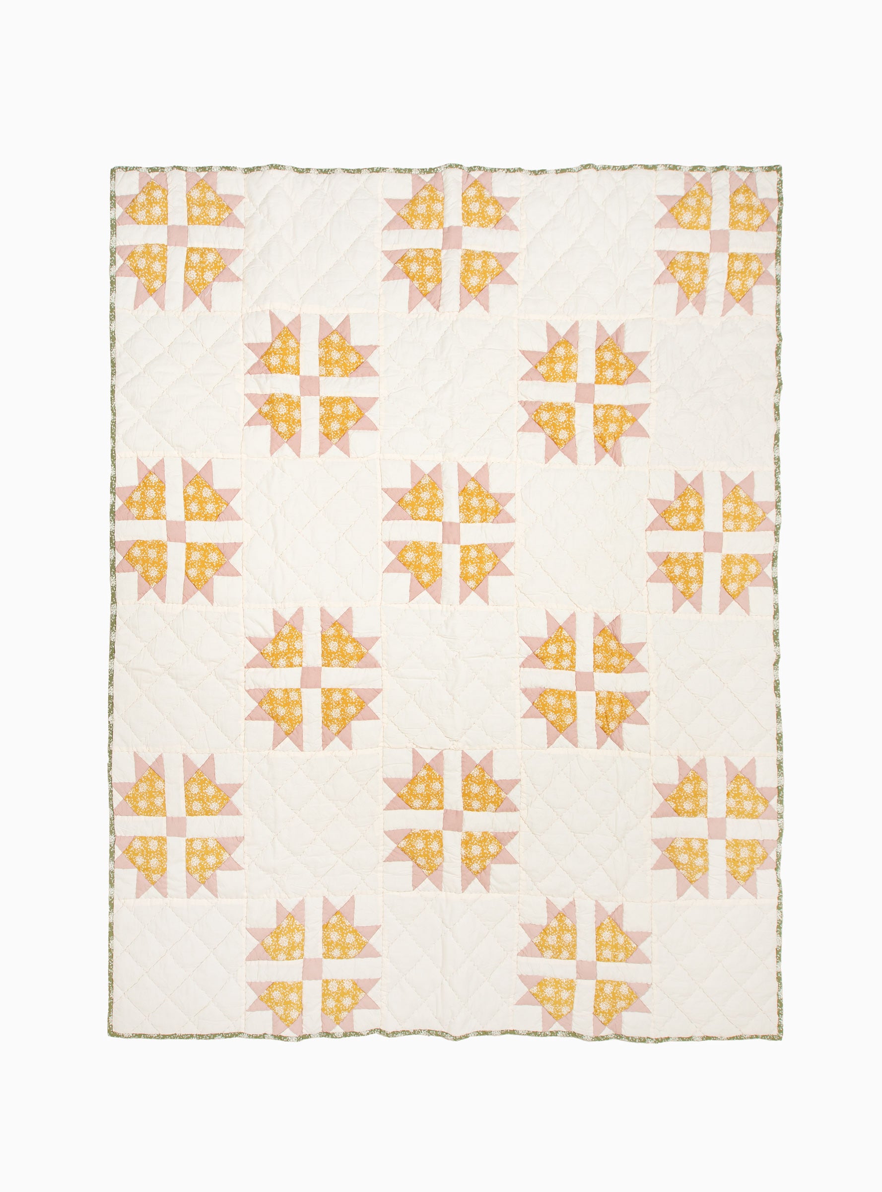  Projektityyny Lumi Patchwork Quilt Off White & Green