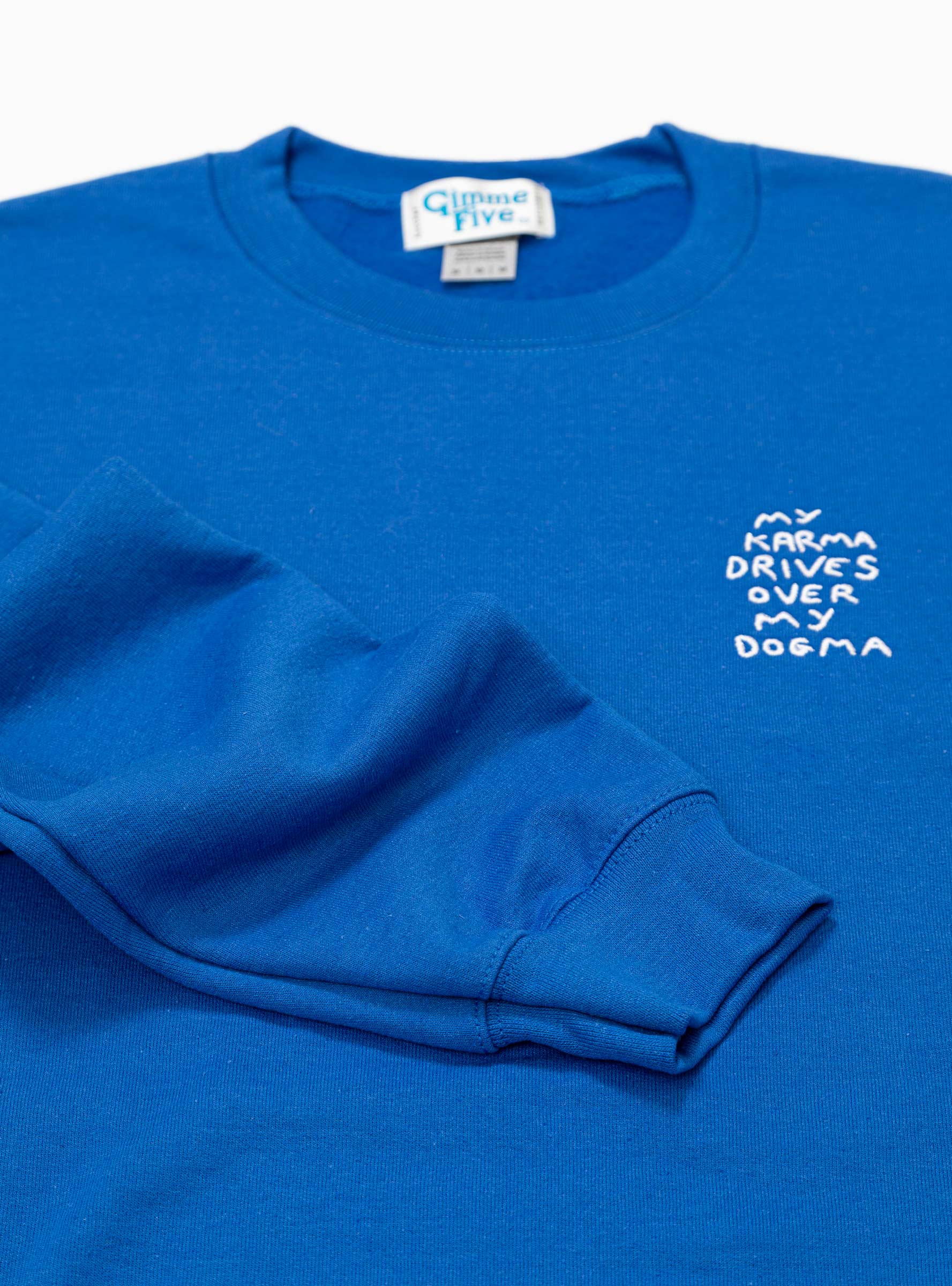  Gimme Five My Karma Sweatshirt Royal Blue - Size: XL