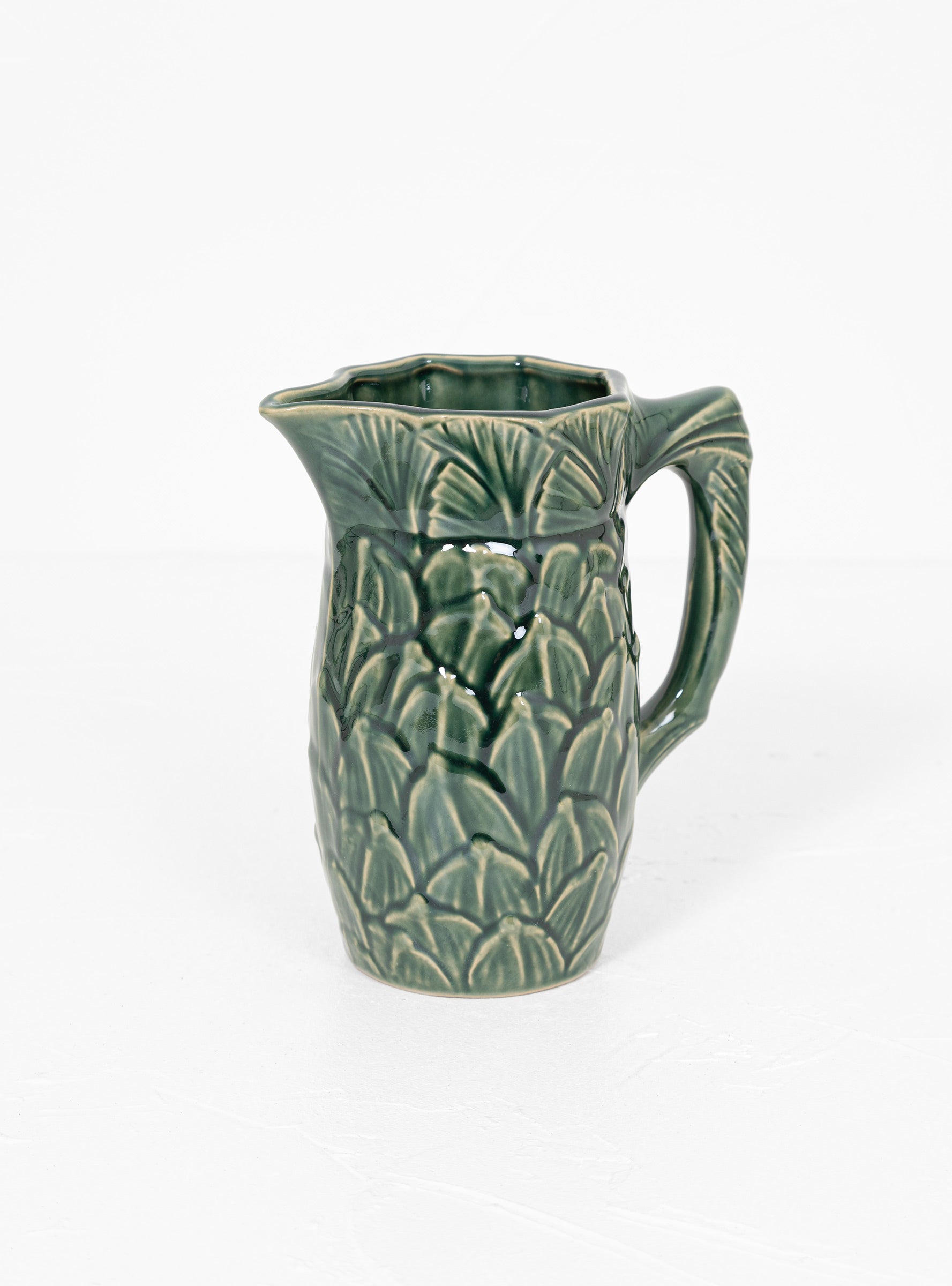  Manufacture de Digoin Leaf Pitcher Green