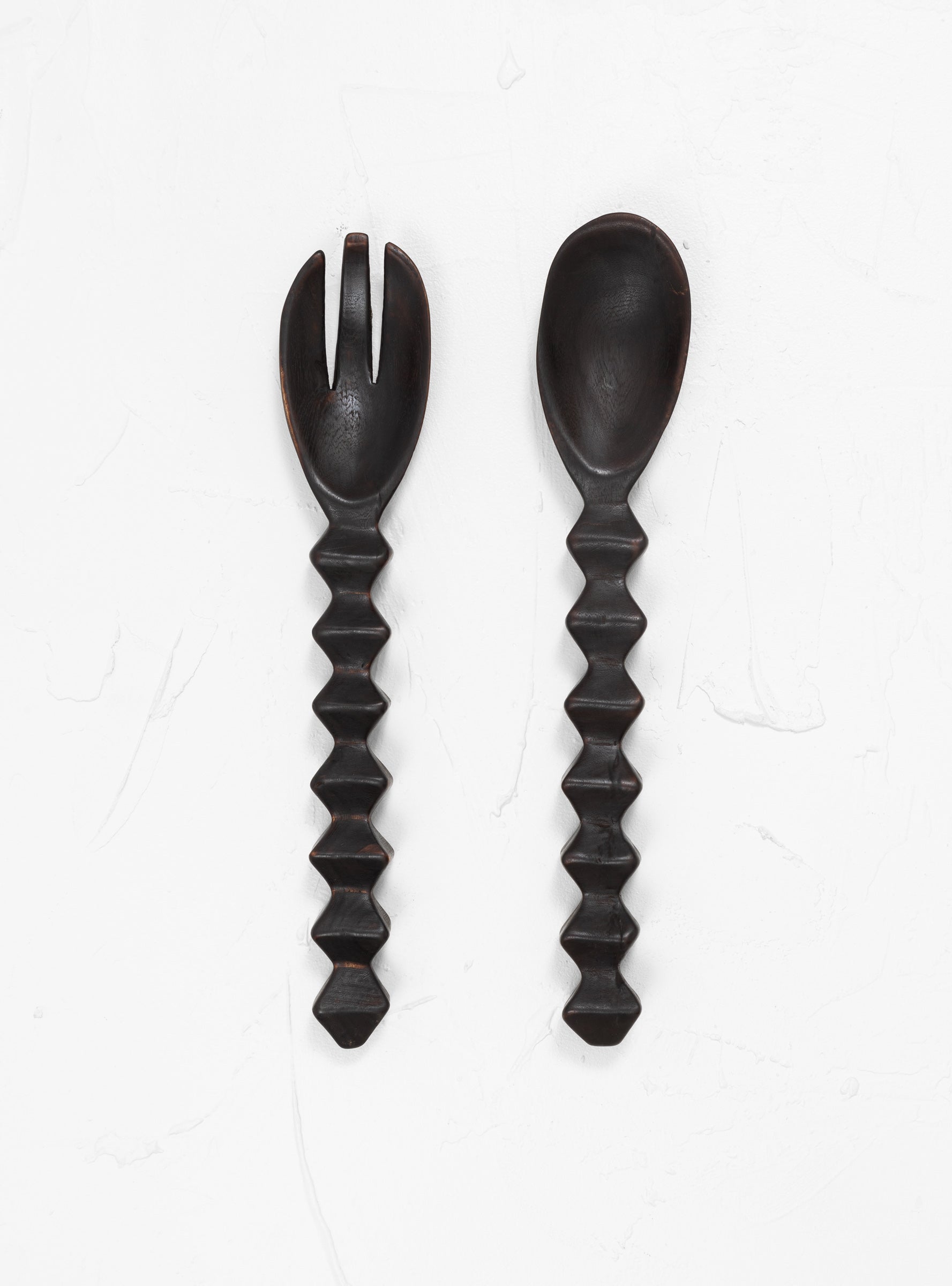  Alessandra Williams Diamond Salad Servers Jacaranda Wood