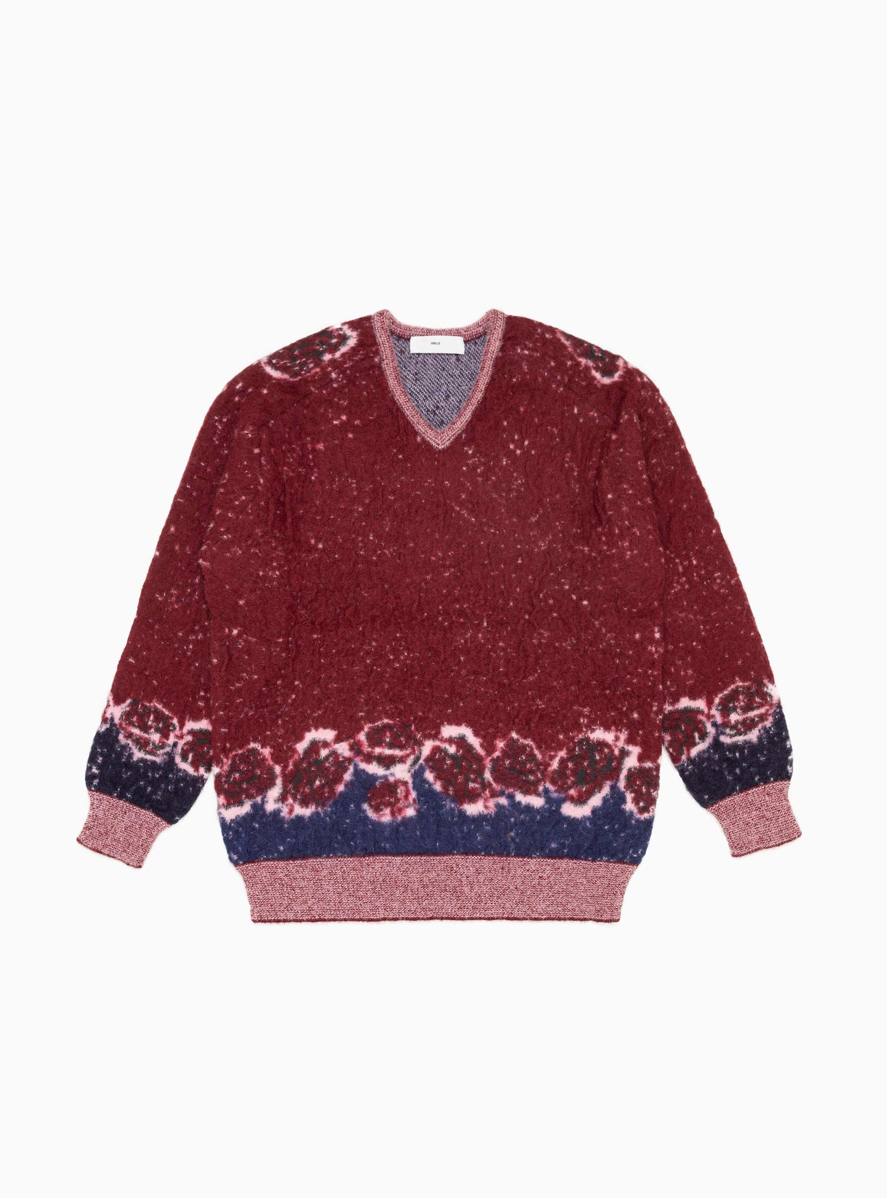  TOGA VIRILIS Jacquard Sweater Dark Red