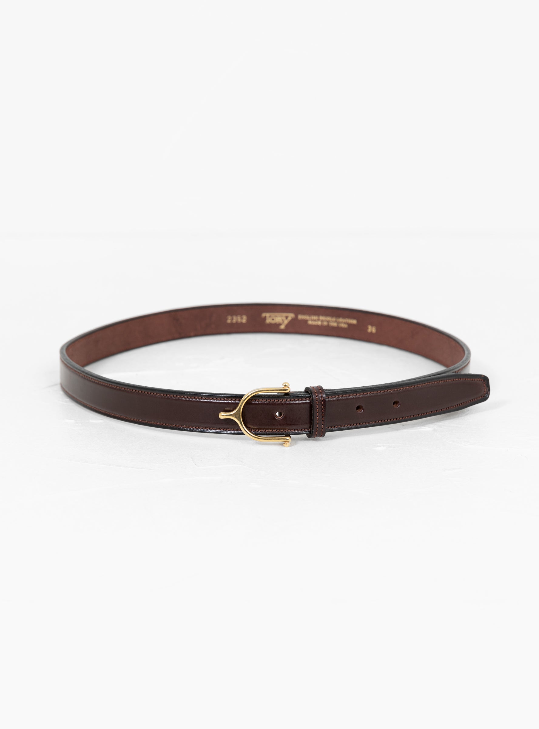  Tory Leather Spur Belt Havana & Brass - XL