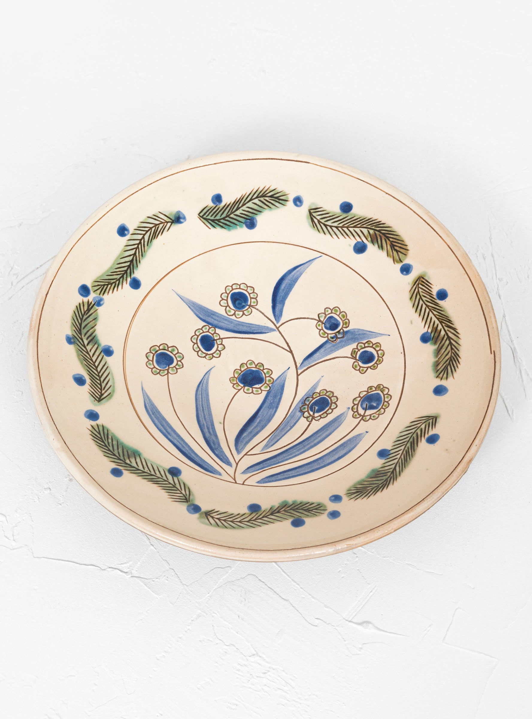  Malaika Mounira Platter Off White & Blue