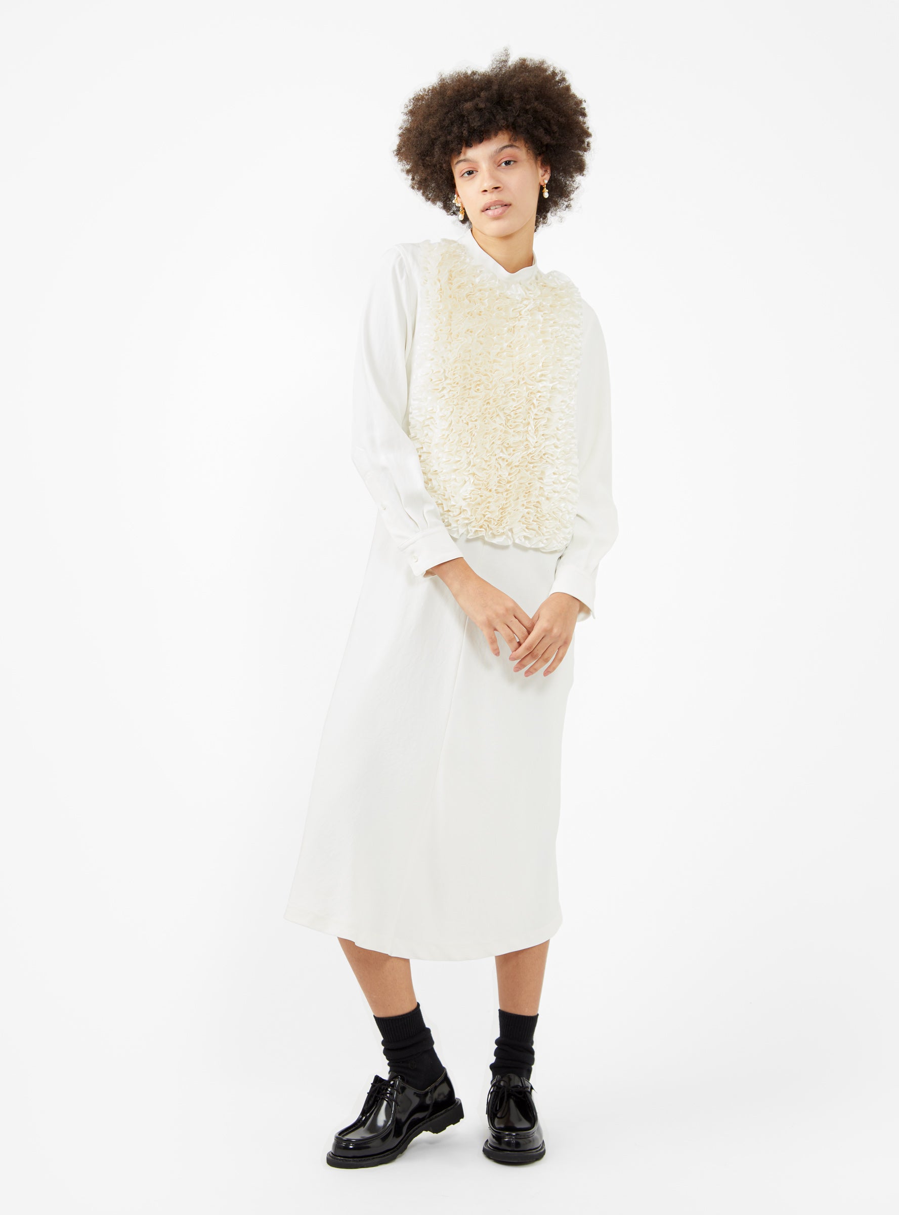  TOGA ARCHIVES Twill Dress Off White