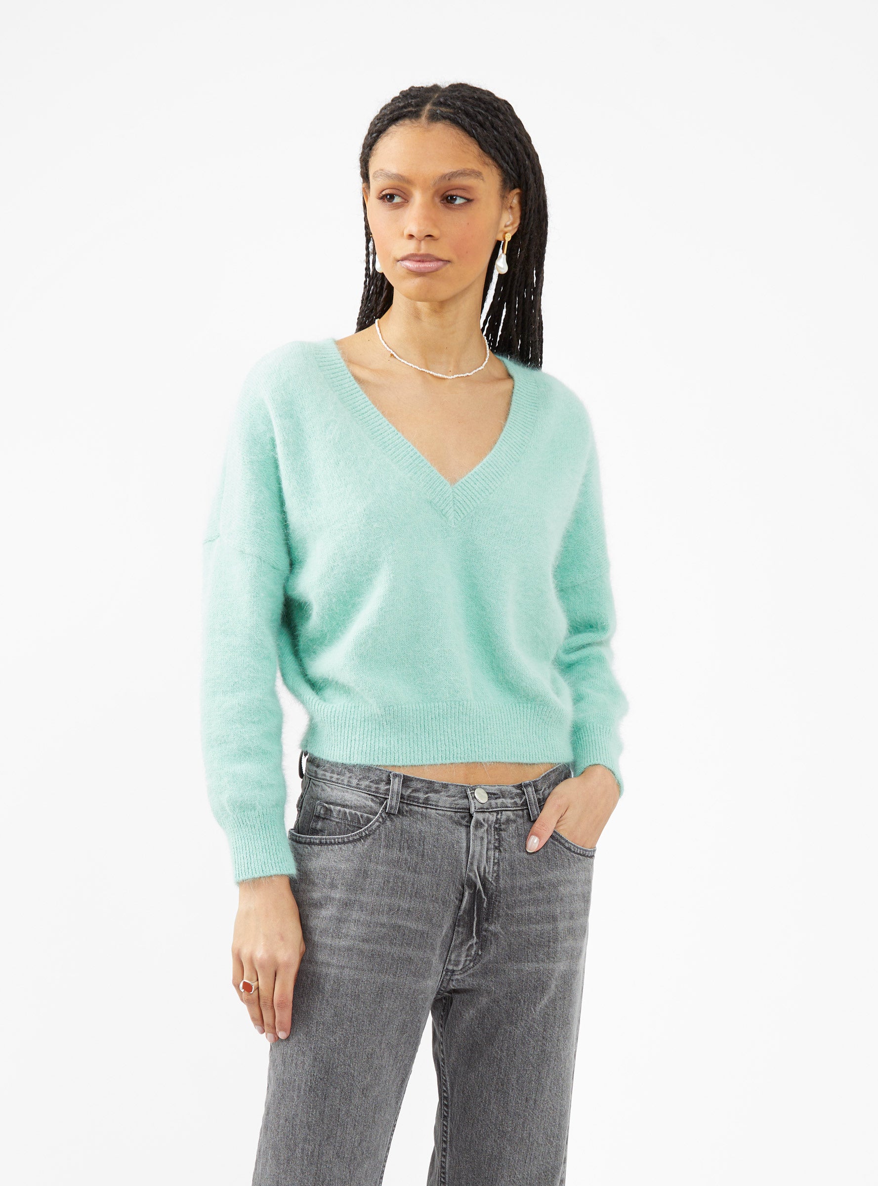  Bellerose Date Sweater Aqua Green