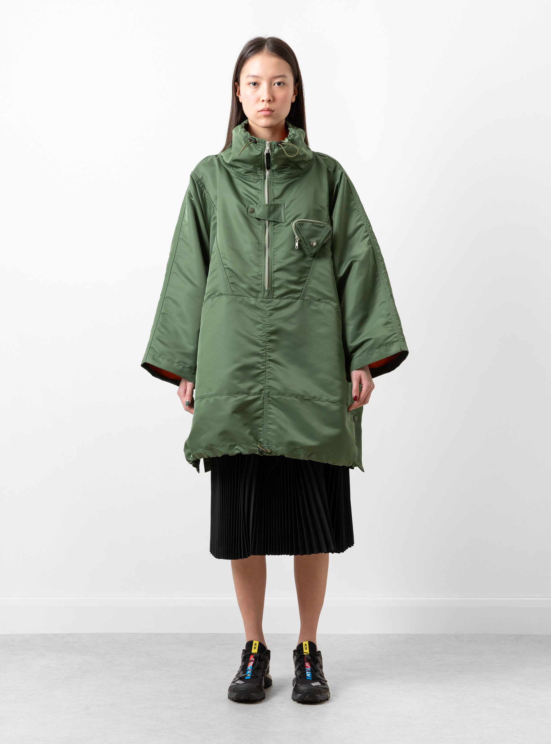  TOGA PULLA Nylon Twill Poncho Khaki