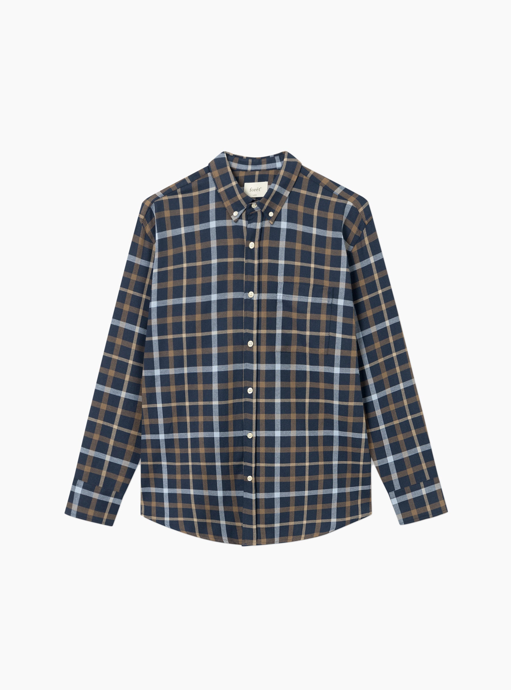  foret Grip Check Shirt Navy Check - Size: XL