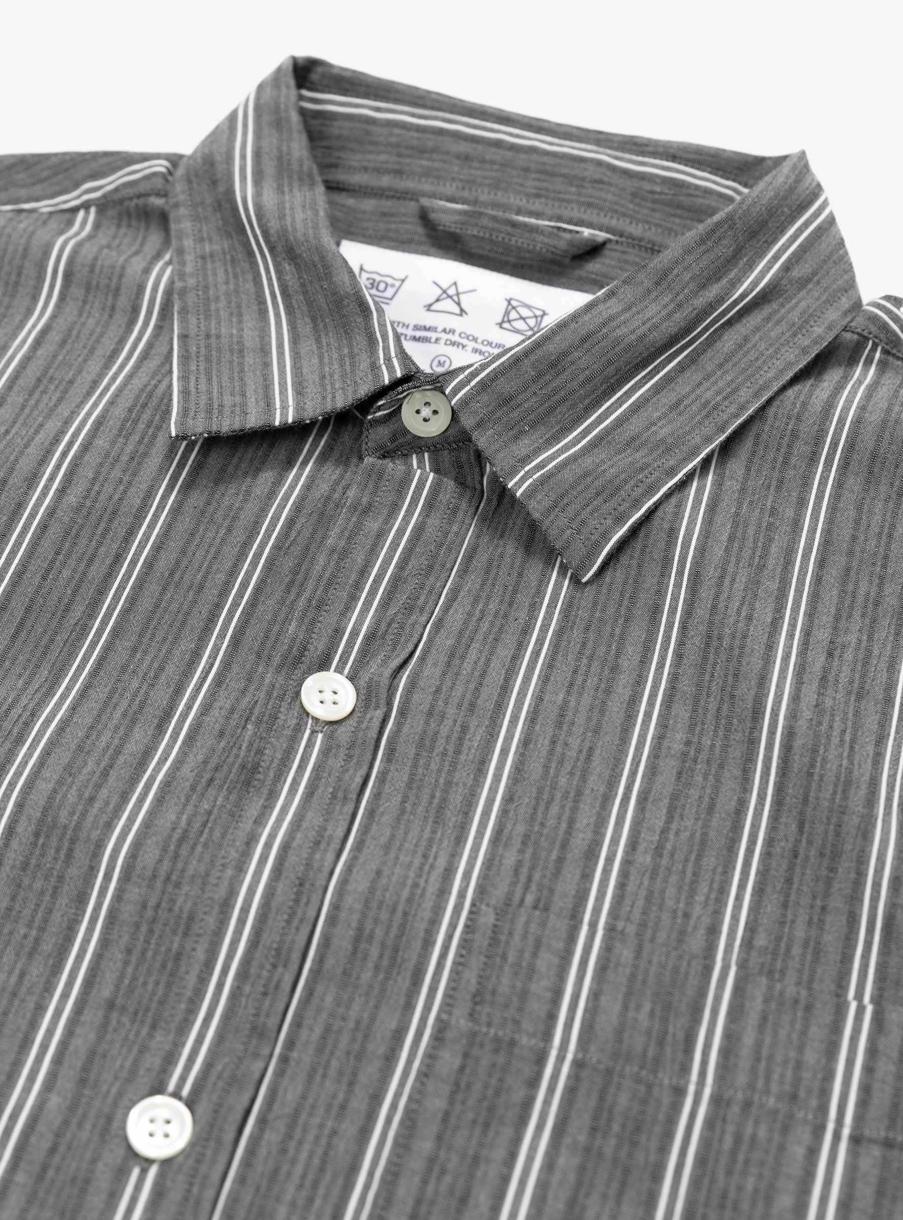  mfpen Distant Shirt Grey Stripe - Size: Medium