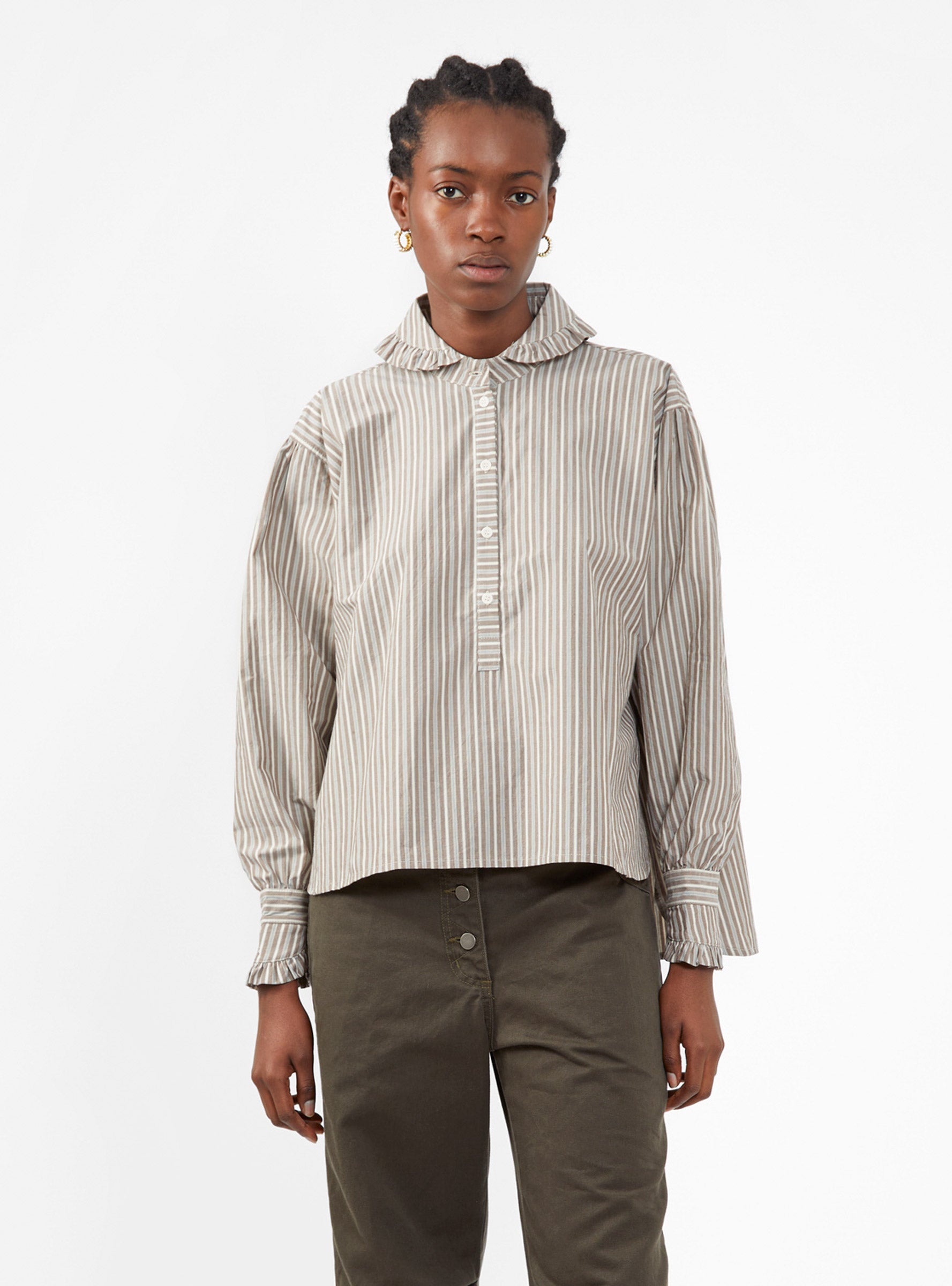  Couverture x Cawley Lydbrook Shirt Brown & White