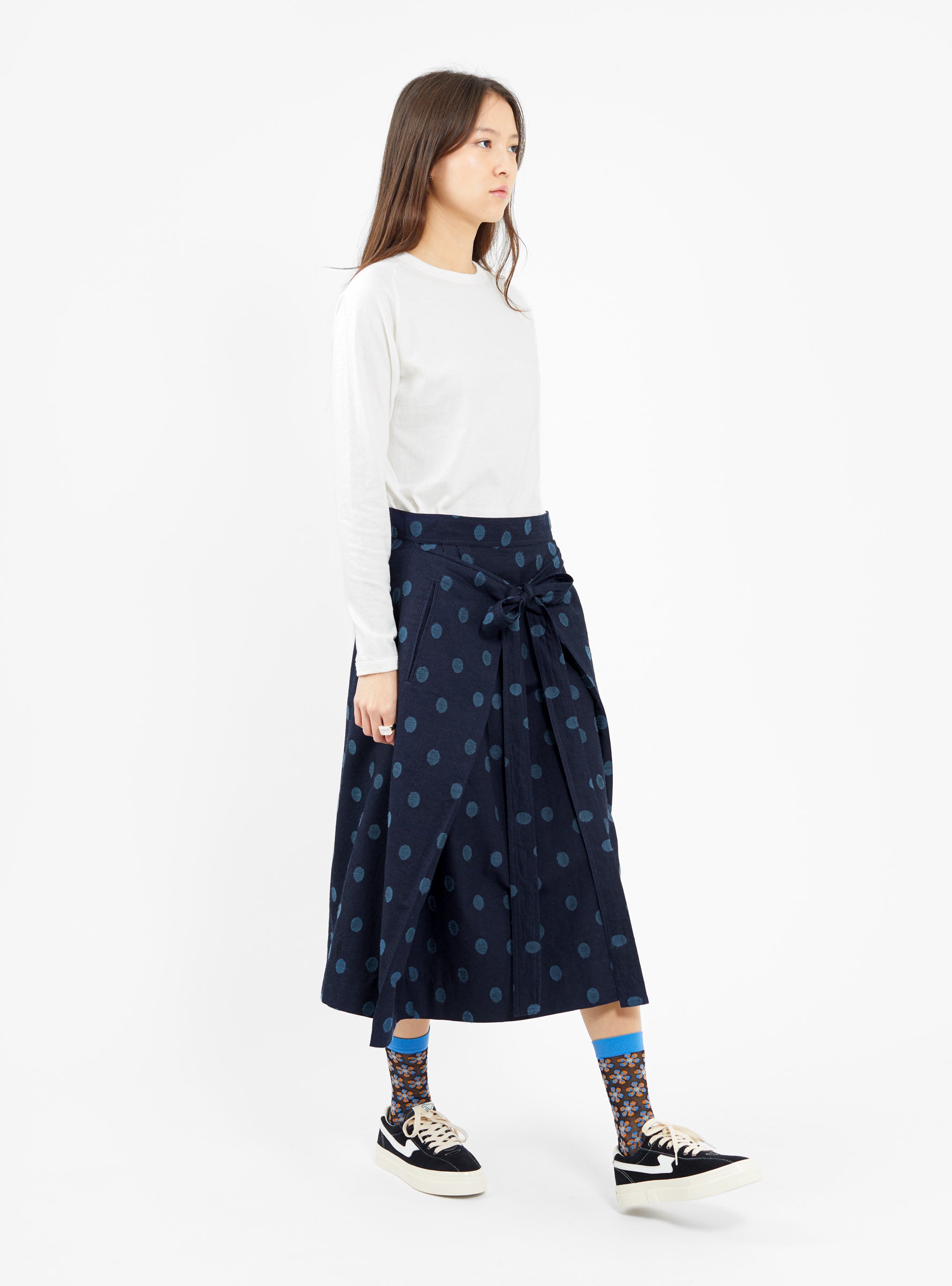 Ymc YMC George Skirt Indigo Polka Dot - Size: Large