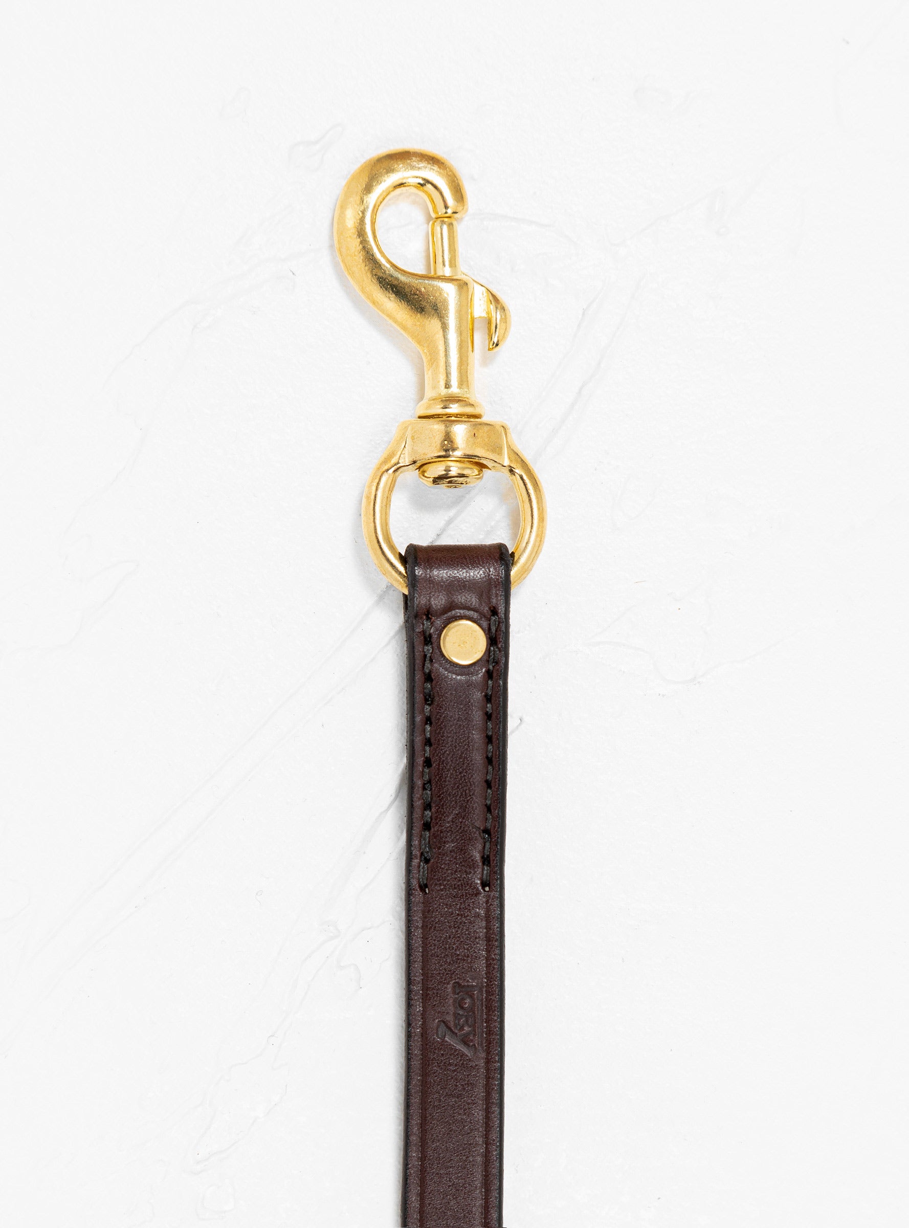  Tory Leather Rolled Leather Dog Leash Havana Brown & Brass