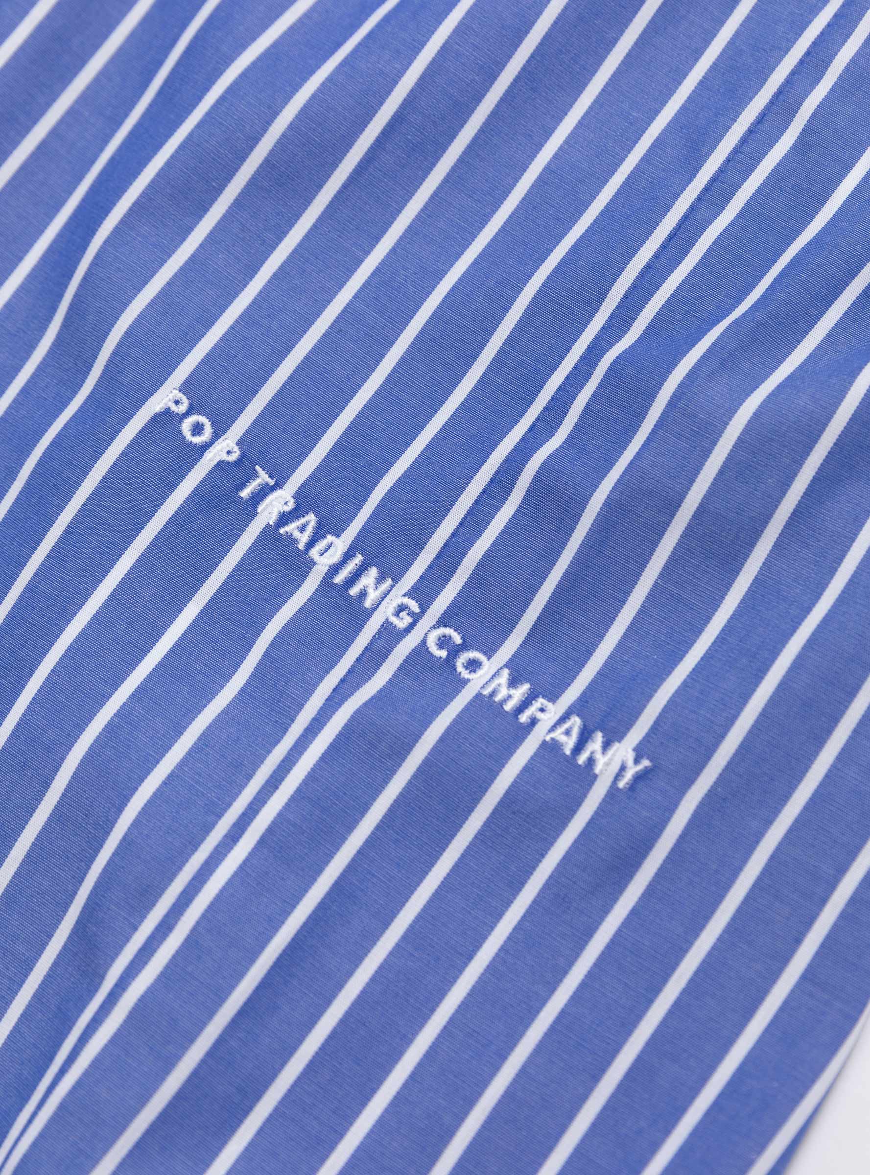 Pop Trading Company Pop Trading Company Logo Striped Shirt Blue - Size: XL