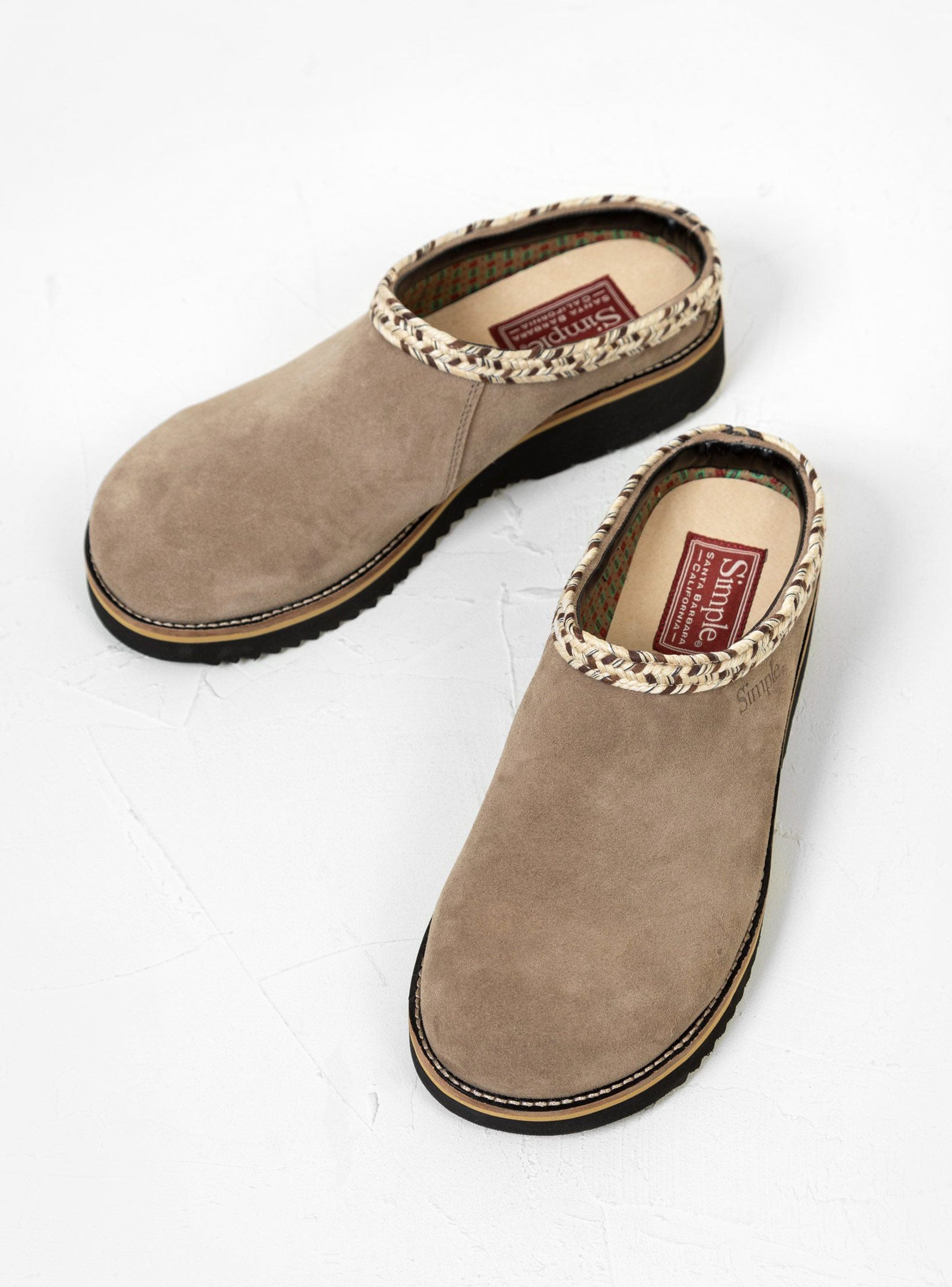  Simple Original Suede Clogs Taupe - Size: UK 10