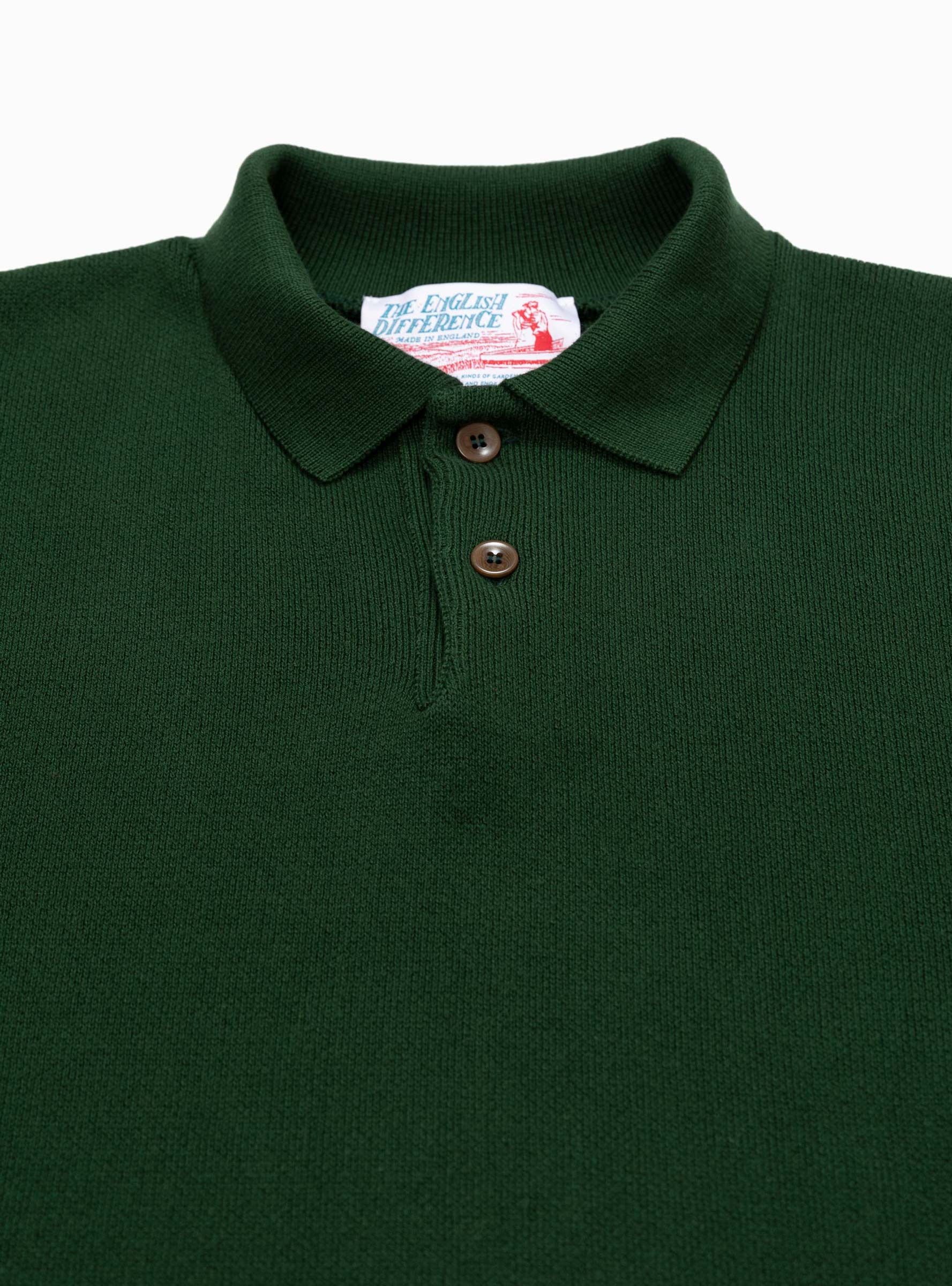  The English Difference Polo Sweater Conifer - Size: Large