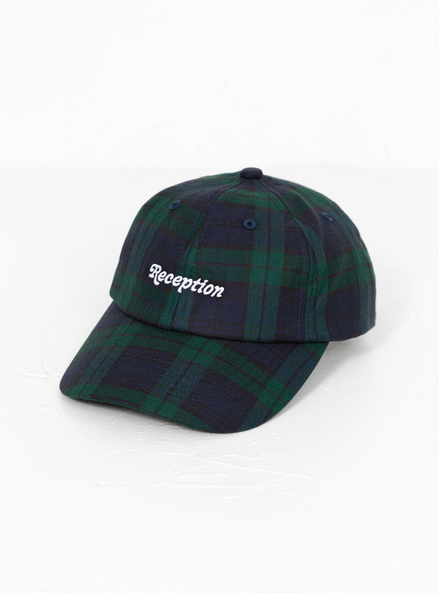  Reception 6 Panel Cap Green & Navy Tartan