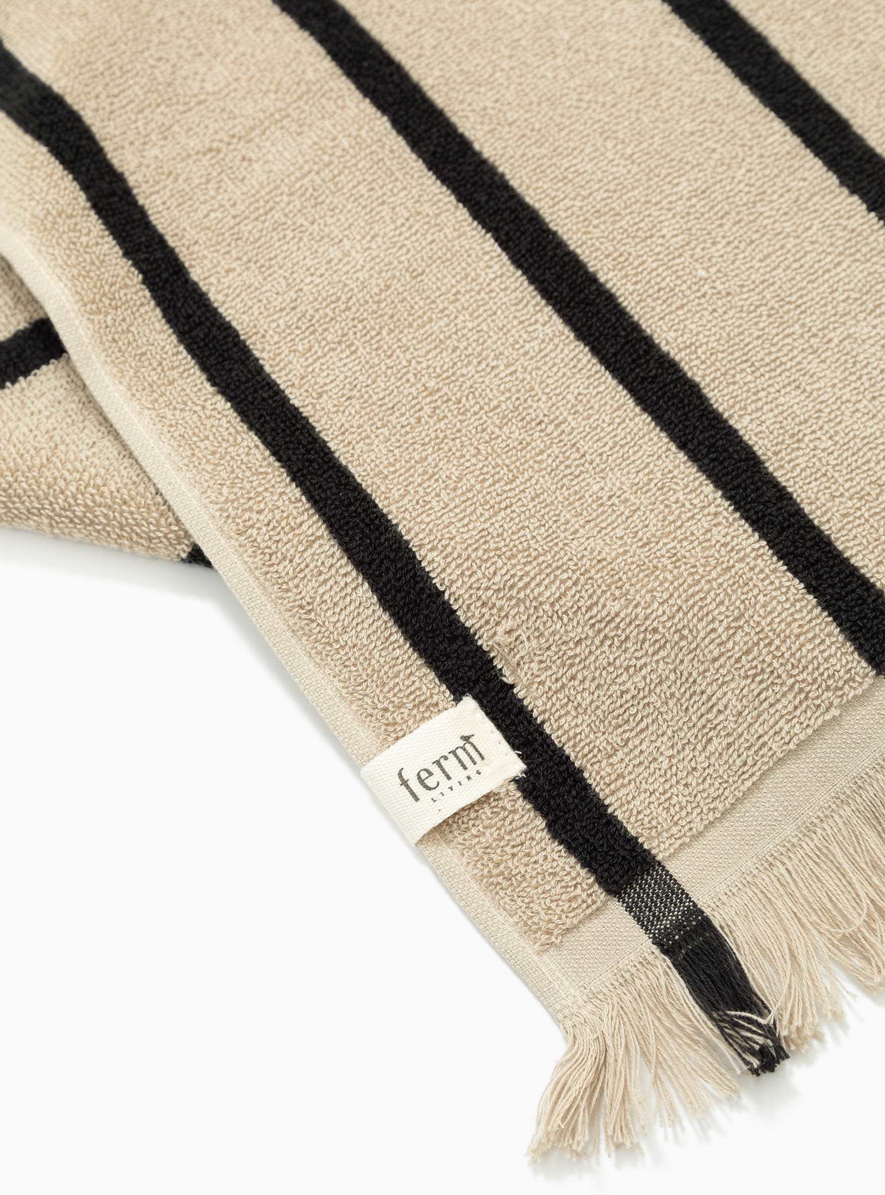  ferm LIVING Alee Beach Towel Beige & Black