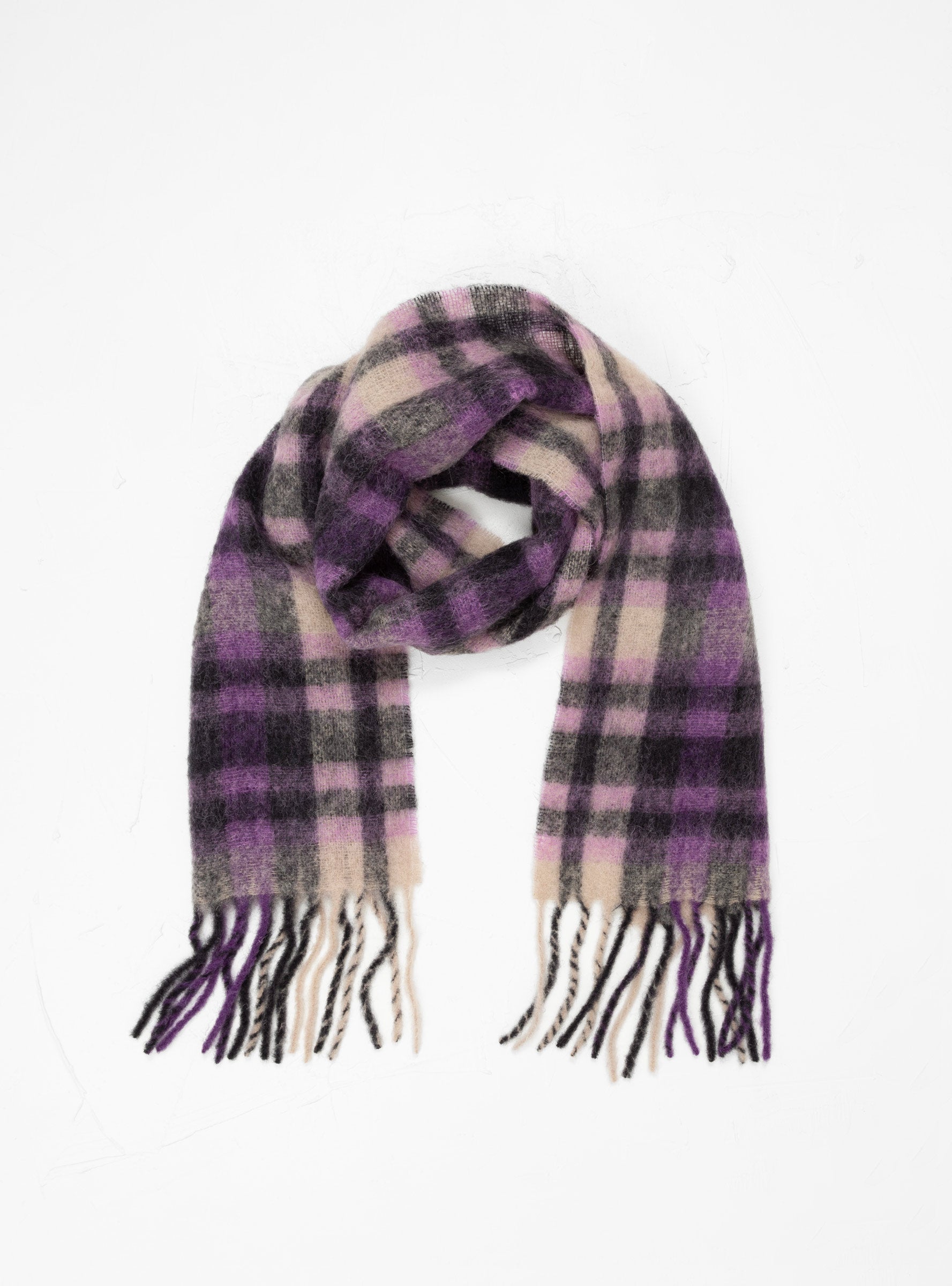  Henrik Vibskov Sliced Wool Scarf Purple Check