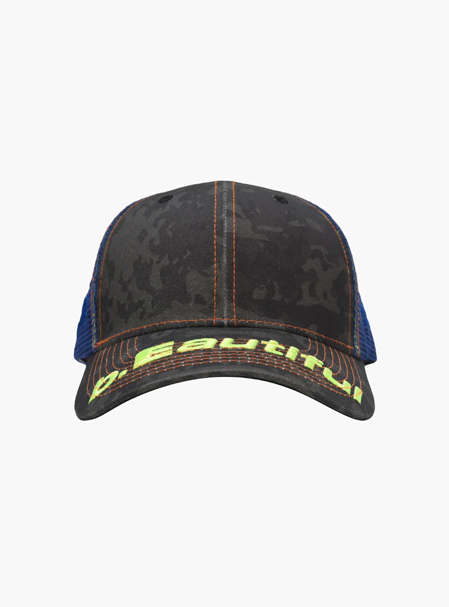  b. Eautiful Soto Trucker Hat Black Camo & Blue