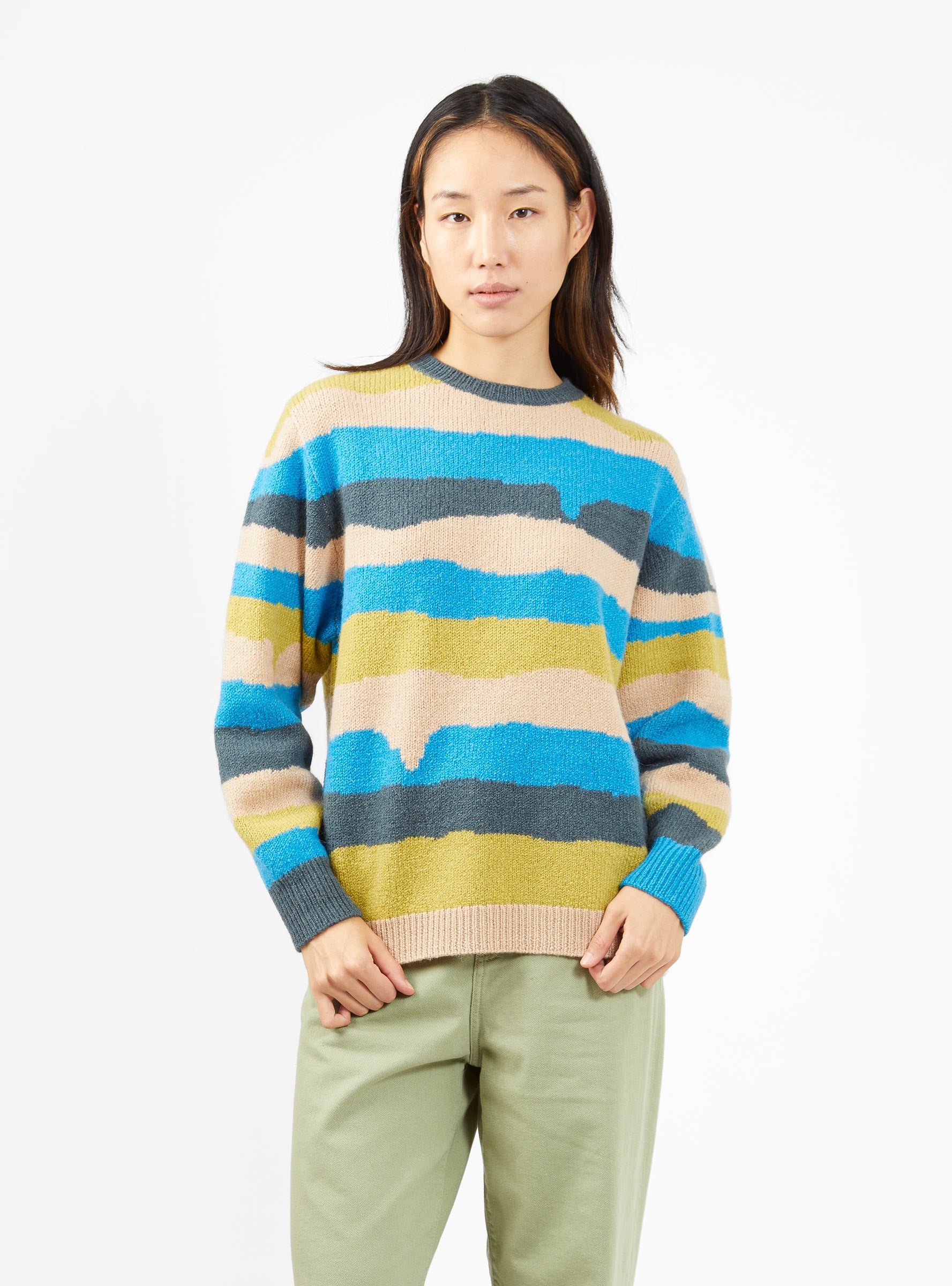  Minä Perhonen Light Wind Sweater Blue & Multi Stripe