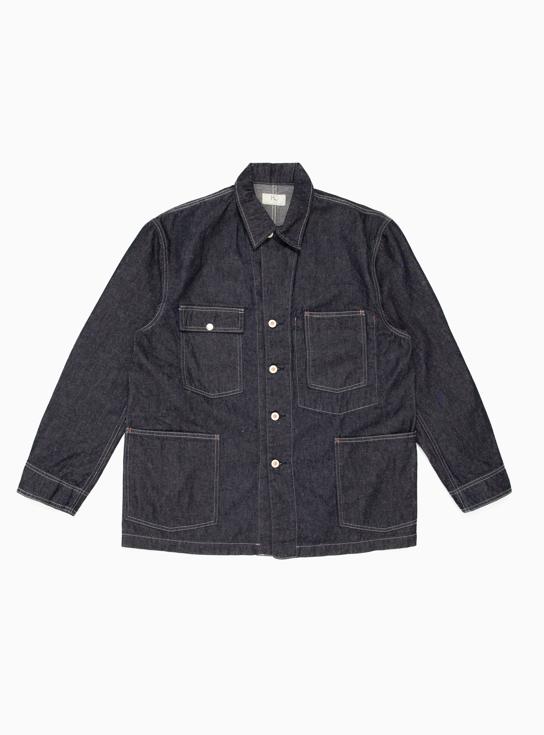  HERILL Nep Denim Coverall Jacket Indigo